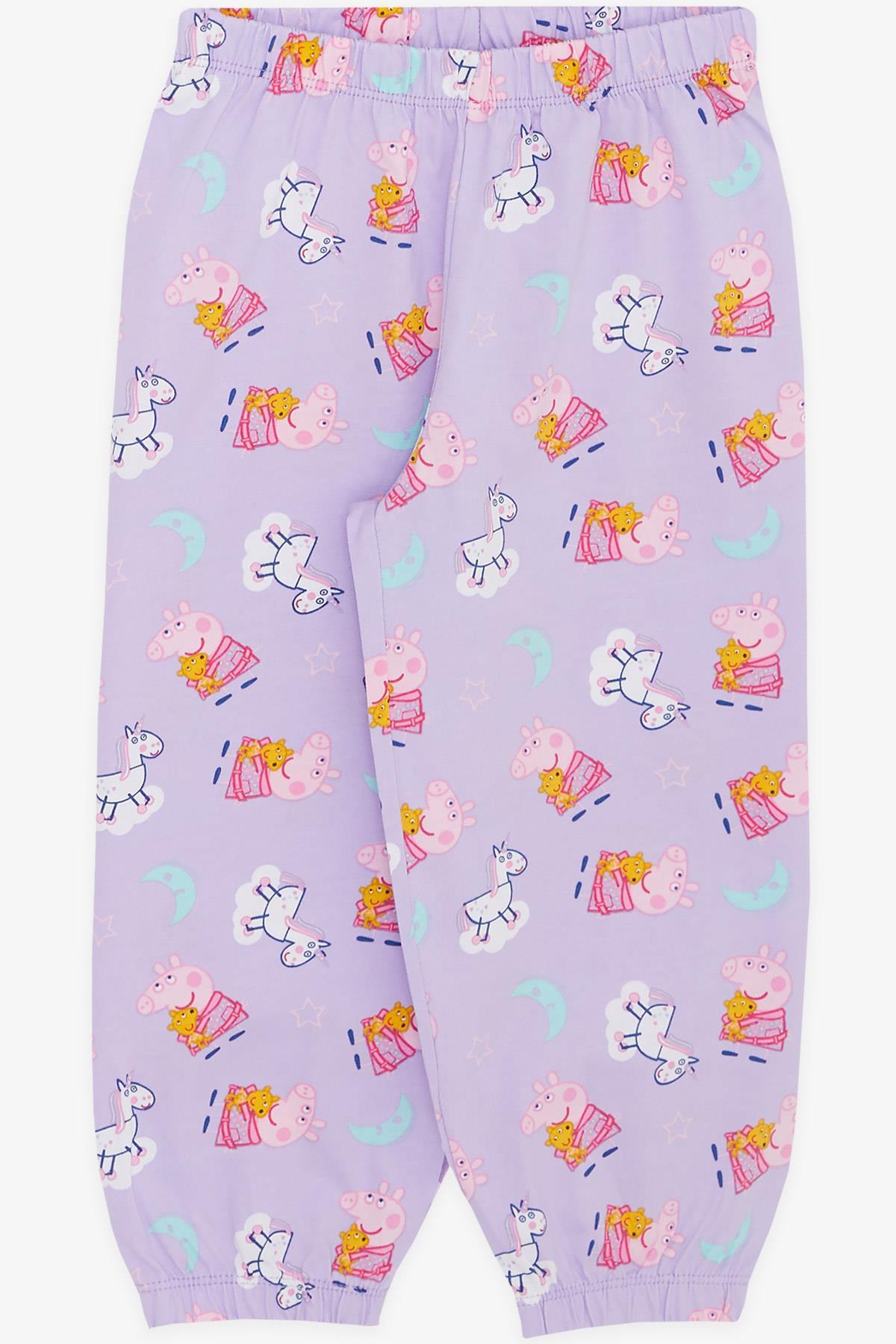 Breeze Kız Bebek Pijama Takımı Sevimli Domuzcuk Desenli Lila (9 Ay-3 Yaş)