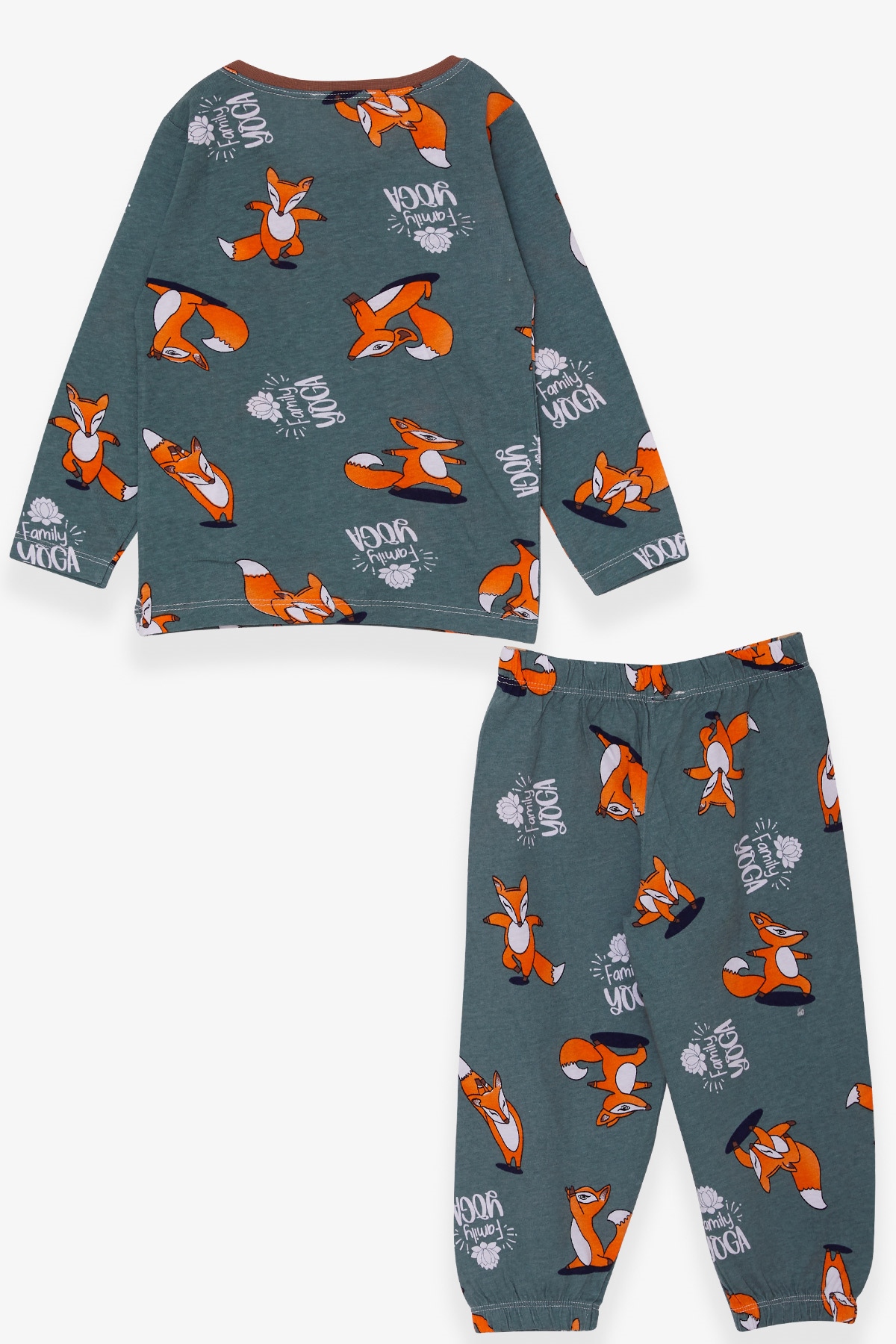 Breeze Kız Bebek Pijama Takımı Sportif Tilkicik Desenli Yeşil (9 Ay-3 Yaş)