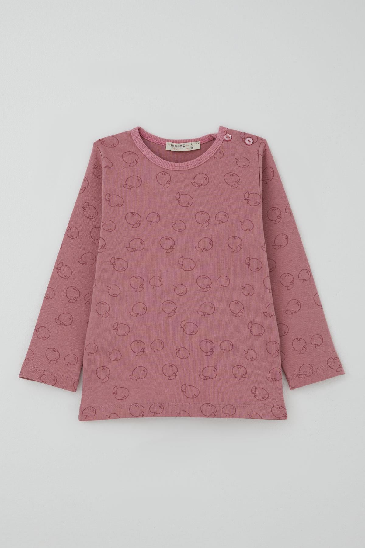 Breeze Kız Bebek Pijama Takımı Tatlı Elmacık Rüyası Gülkurusu (9 Ay-3 Yaş)