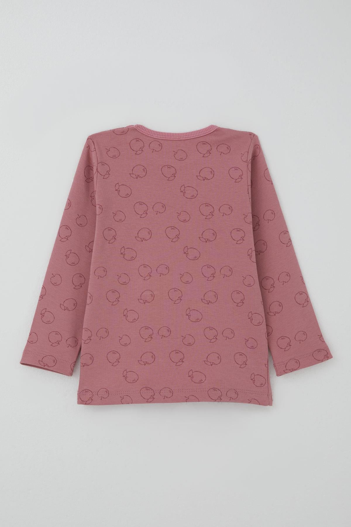 Breeze Kız Bebek Pijama Takımı Tatlı Elmacık Rüyası Gülkurusu (9 Ay-3 Yaş)