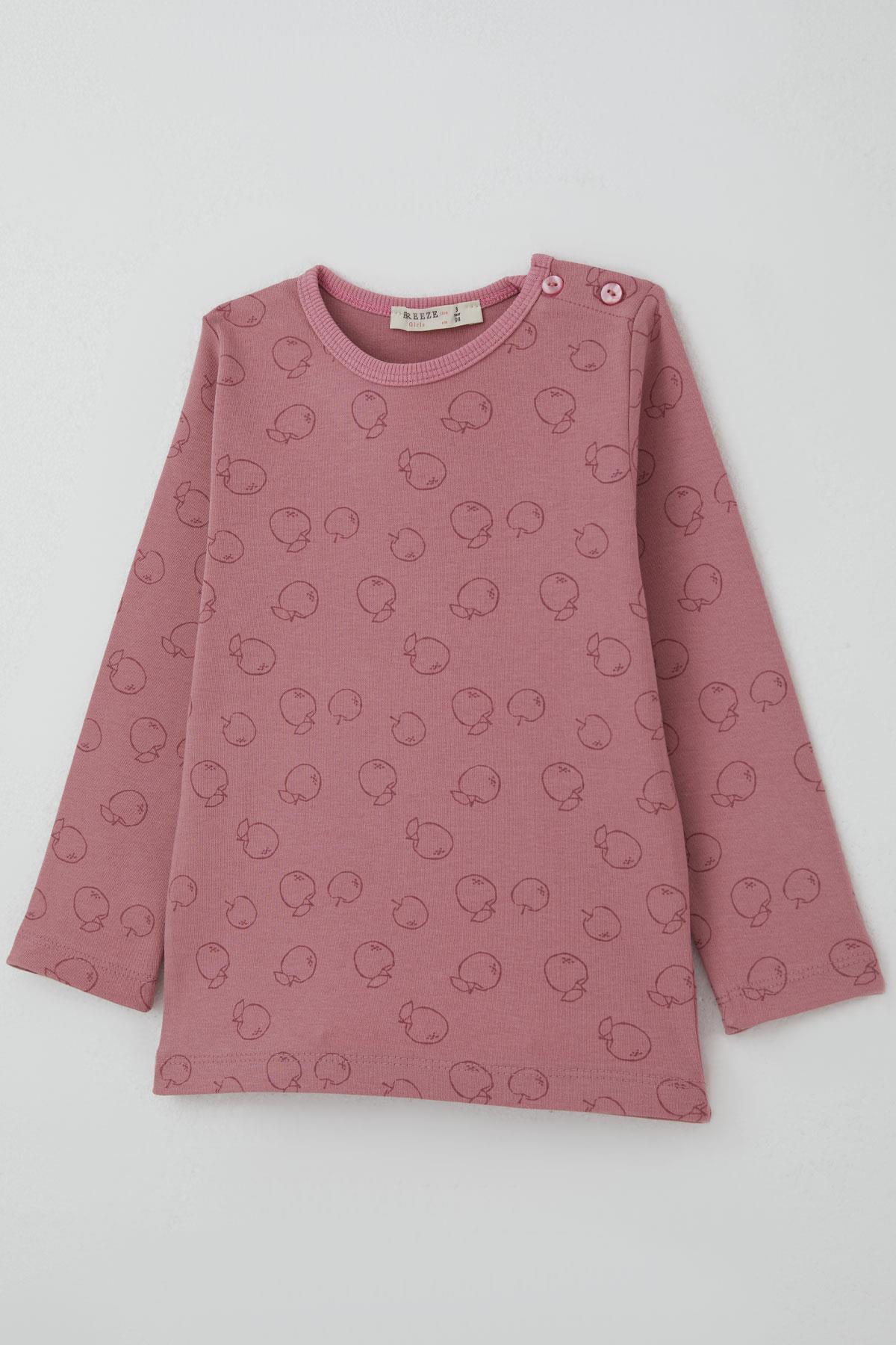 Breeze Kız Bebek Pijama Takımı Tatlı Elmacık Rüyası Gülkurusu (9 Ay-3 Yaş)