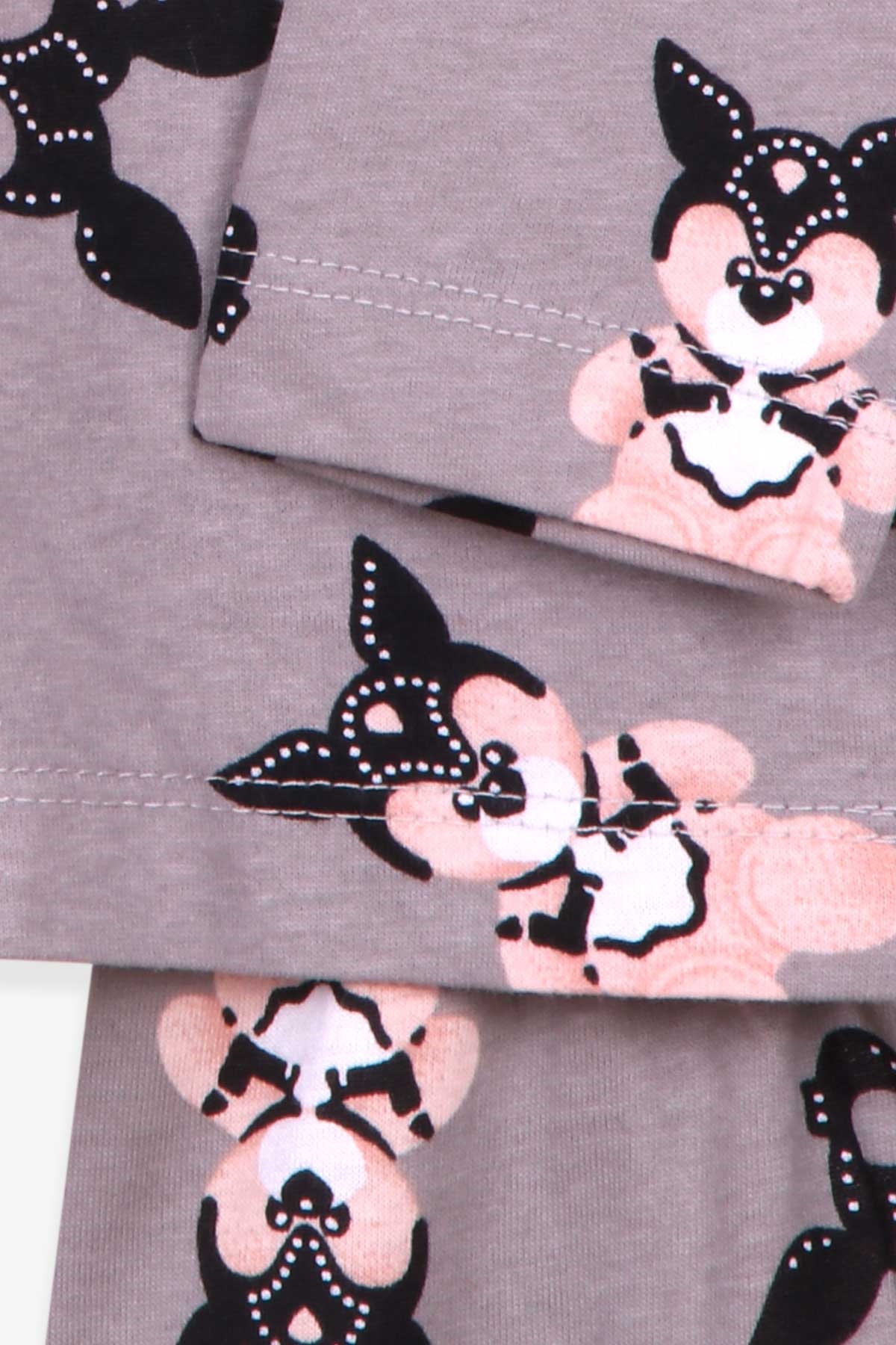 Breeze Kız Bebek Pijama Takımı Tavşan Desenli Gri (9 Ay-3 Yaş)