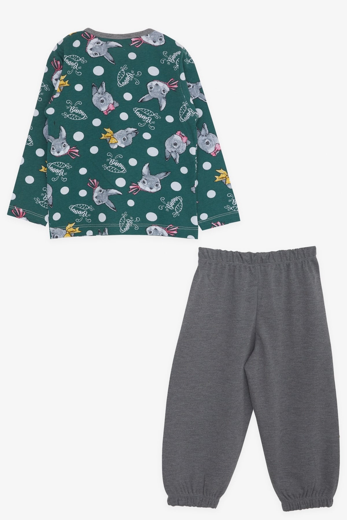 Breeze Kız Bebek Pijama Takımı Tavşancık Desenli Yeşil (9 Ay-3 Yaş)
