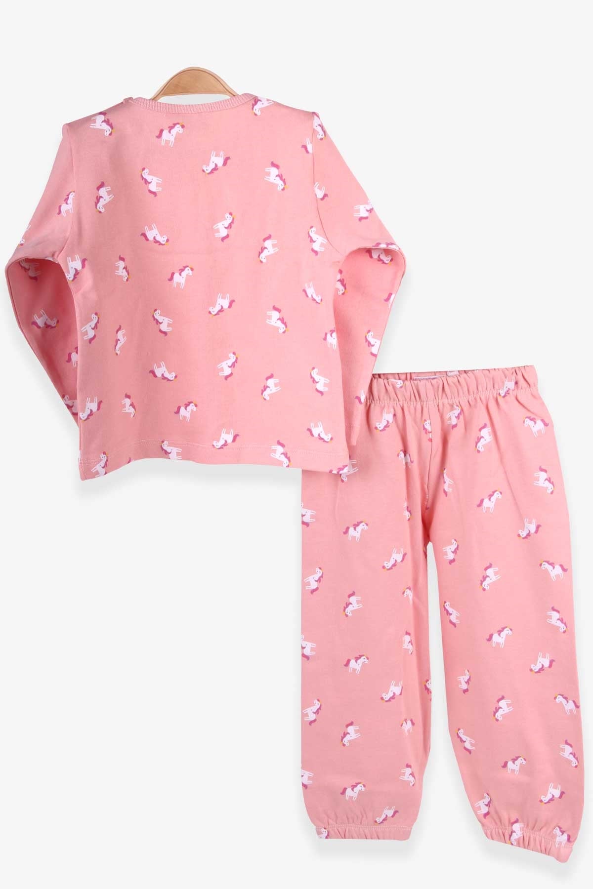 Breeze Kız Bebek Pijama Takımı Unicorn Desenli Somon (9 Ay-3 Yaş)