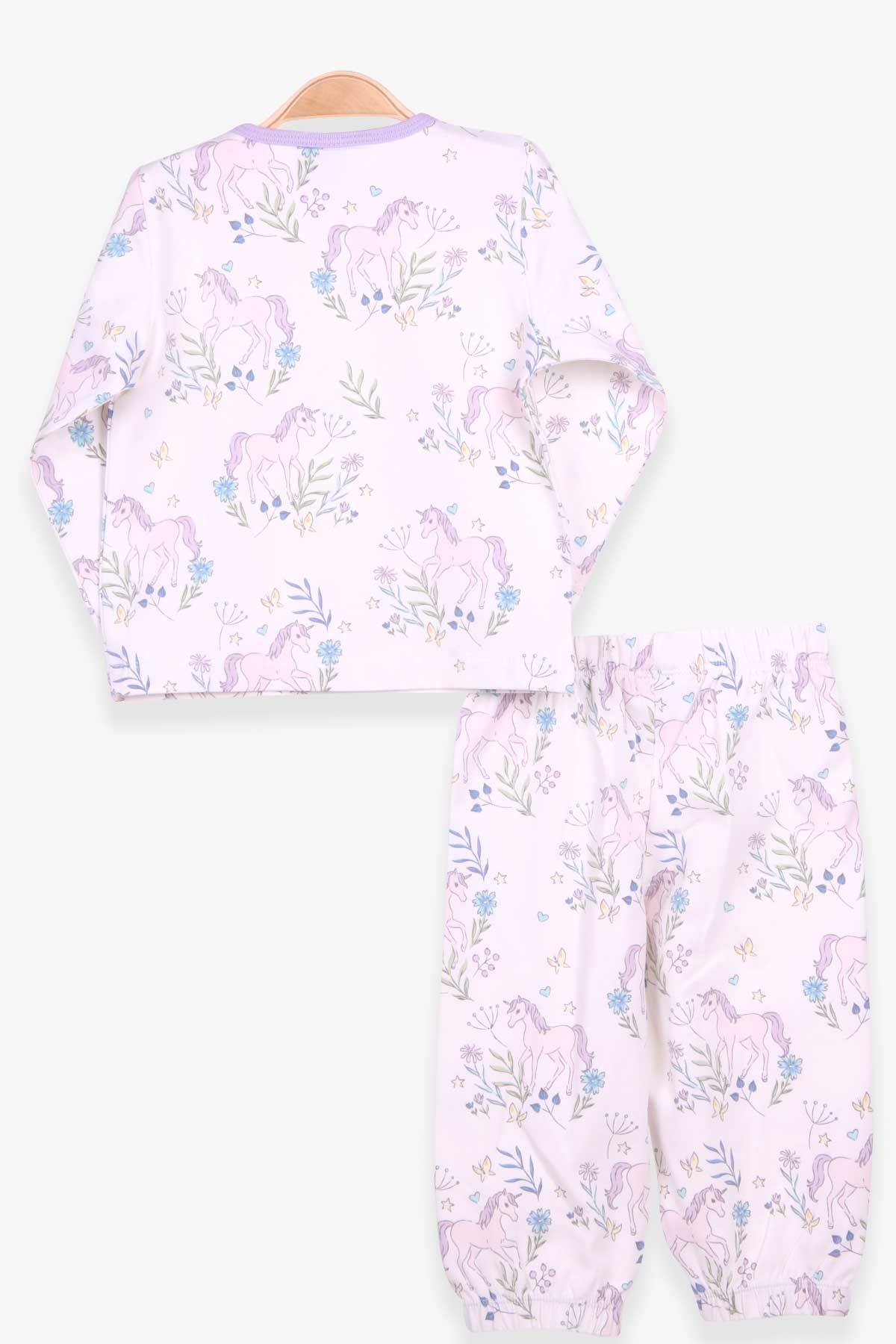Breeze Kız Bebek Pijama Takımı Unicorn Desenli Ekru (9 Ay-3 Yaş)