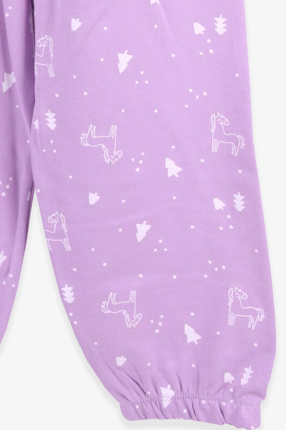 Breeze Kız Bebek Pijama Takımı Unicorn Desenli Lila (9 Ay-3 Yaş)