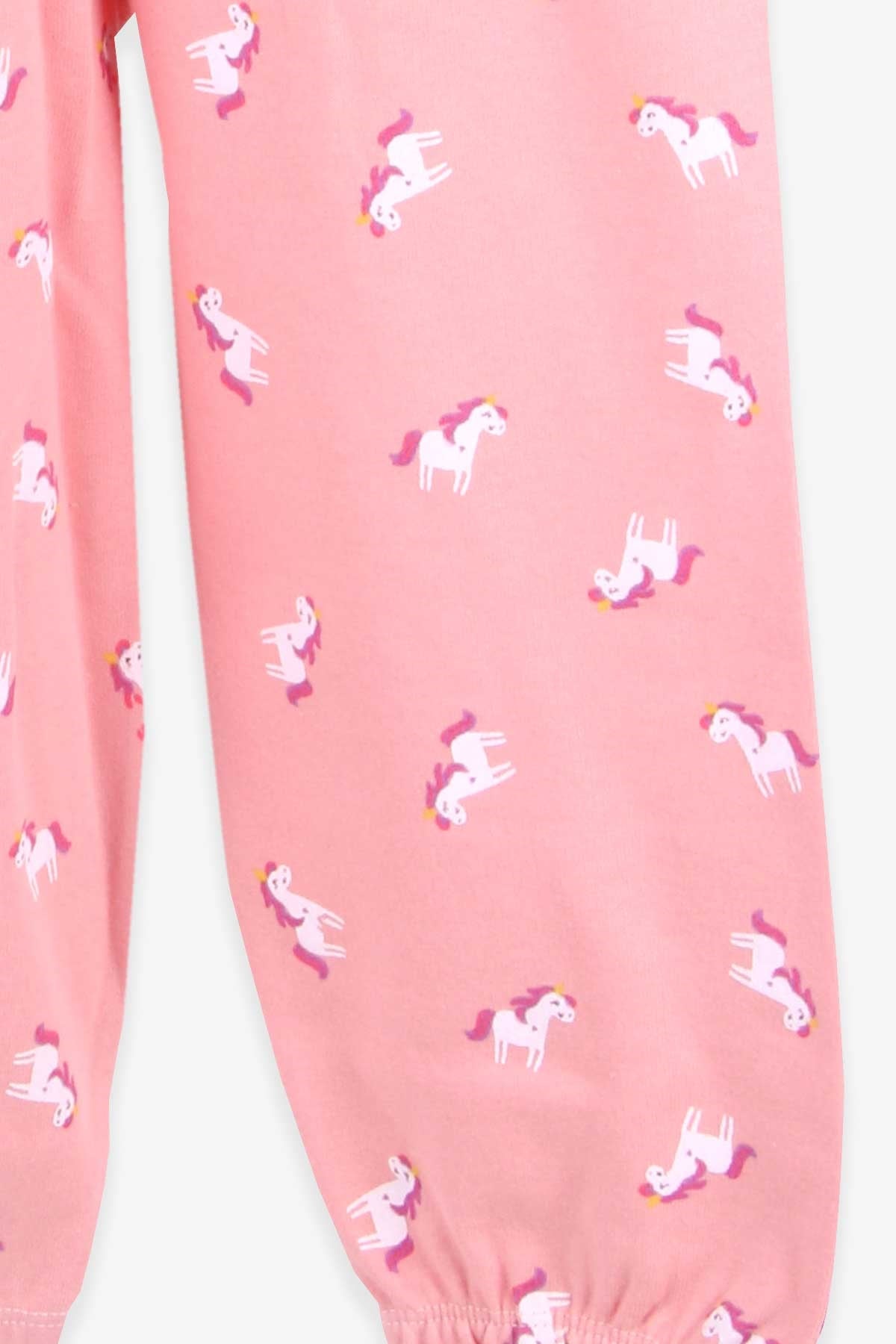 Breeze Kız Bebek Pijama Takımı Unicorn Desenli Somon (9 Ay-3 Yaş)
