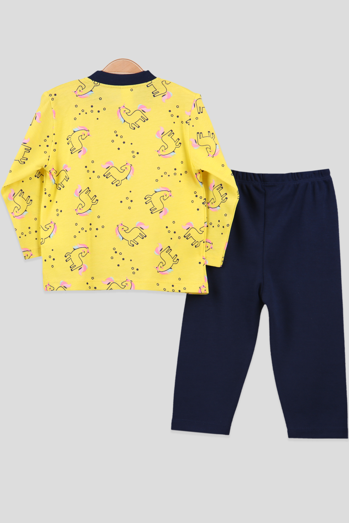 Breeze Kız Bebek Pijama Takımı Unicornlu Sarı (0-9 Ay)