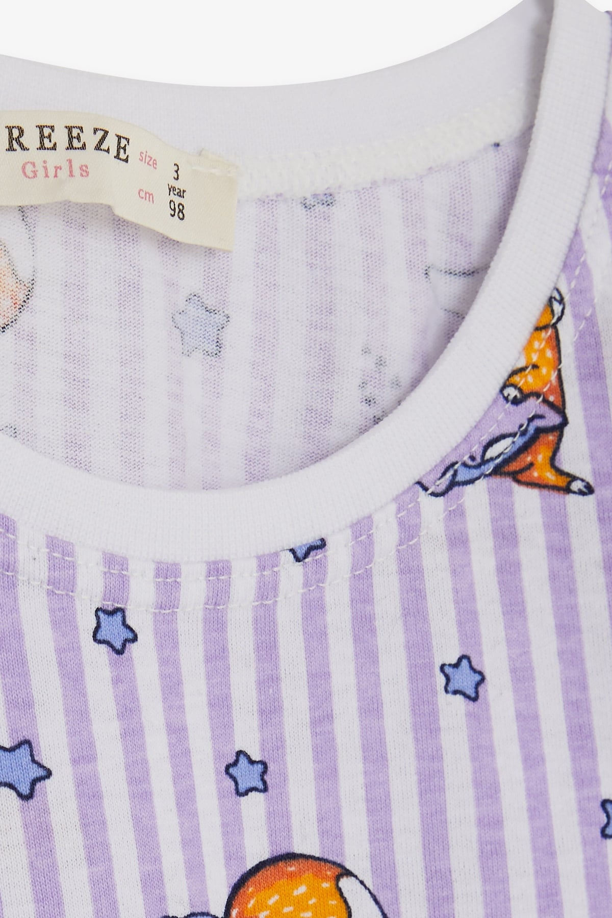 Breeze Kız Bebek Pijama Takımı Uykucu Tilkicik Desenli Lila (9 Ay-3 Yaş)