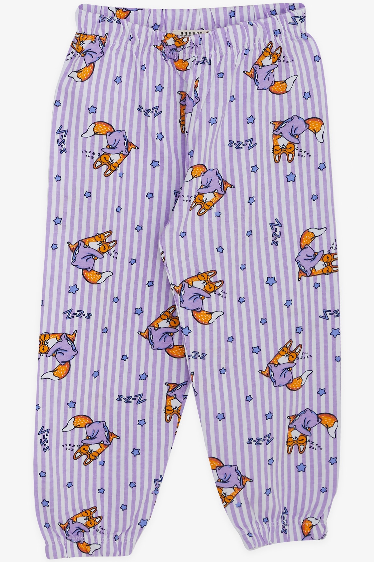 Breeze Kız Bebek Pijama Takımı Uykucu Tilkicik Desenli Lila (9 Ay-3 Yaş)