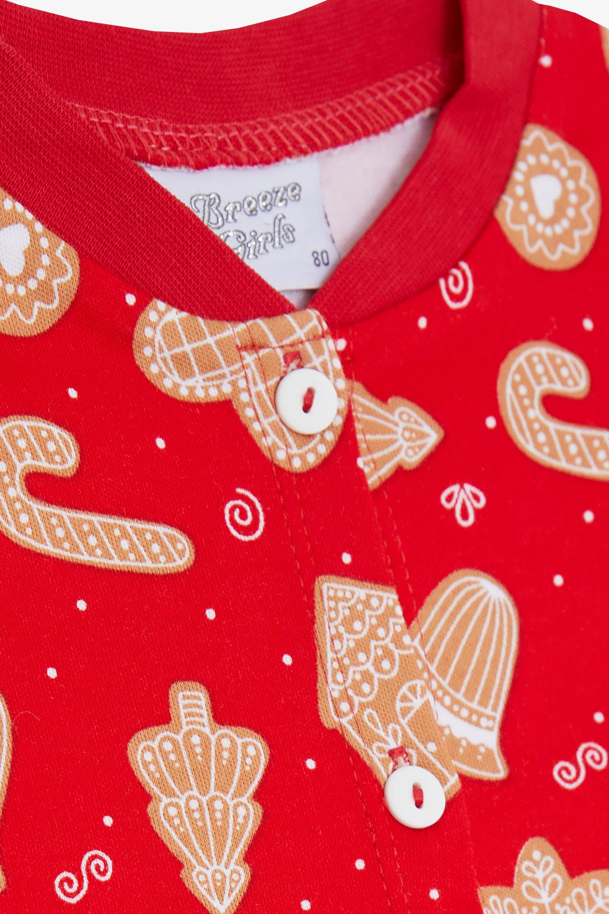 Breeze Kız Bebek Pijama Takımı Yılbaşı Temalı Kırmızı (4 Ay-1 Yaş)