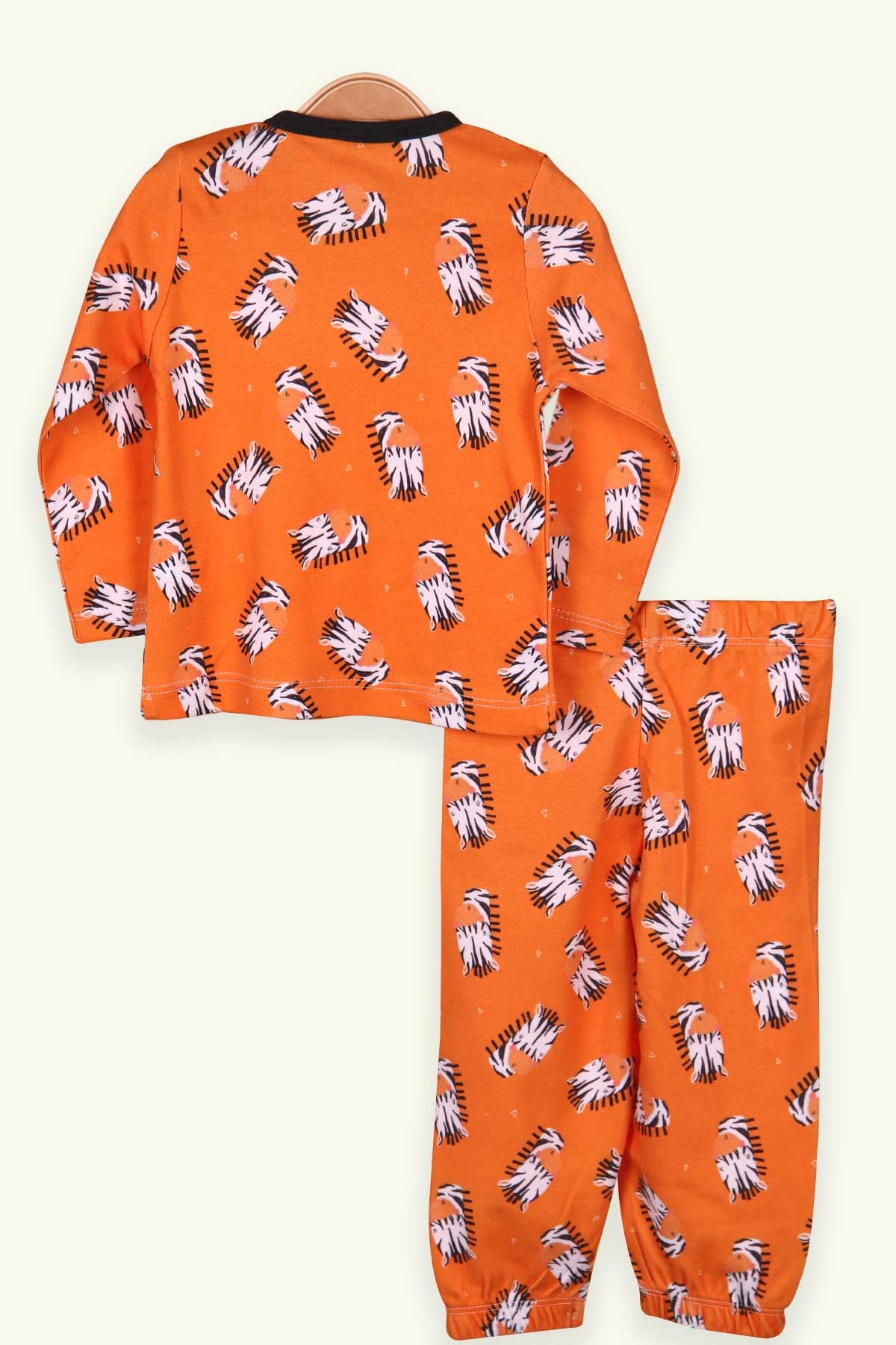 Breeze Kız Bebek Pijama Takımı Zebralı Turuncu (9 Ay-3 Yaş)