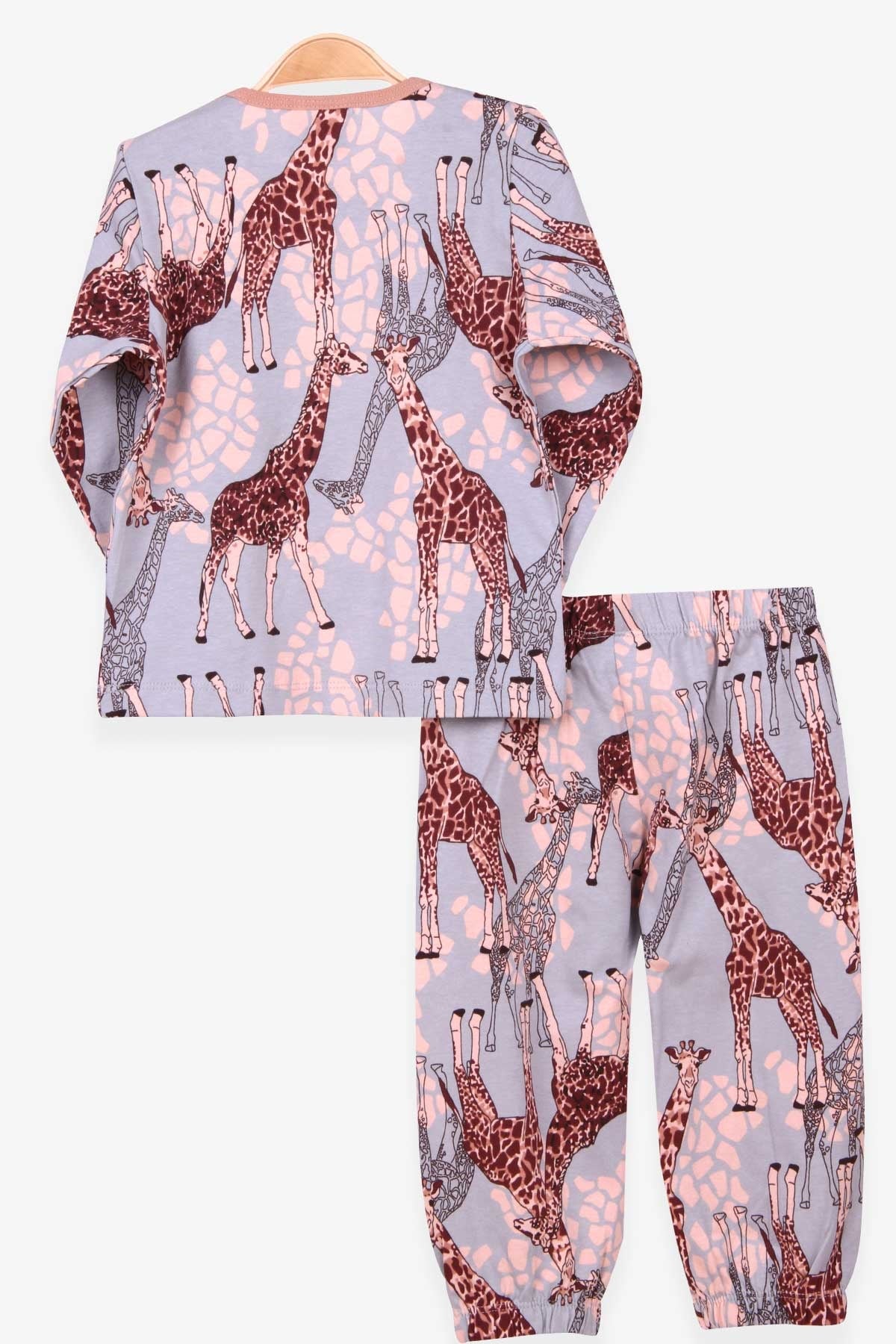 Breeze Kız Bebek Pijama Takımı Zürafa Desenli Su Yeşili (9 Ay-3 Yaş)