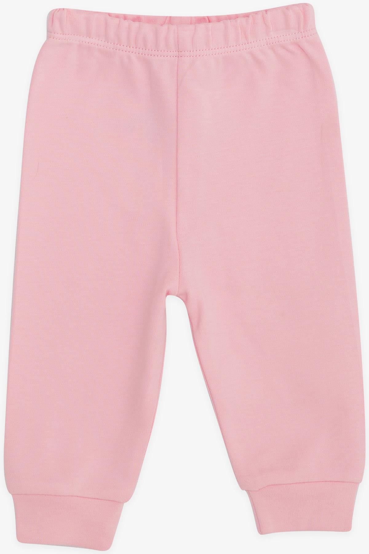Breeze Kız Bebek Pjama Takımı Bulut Desenli Pudra (0-3 Ay-9 Ay)