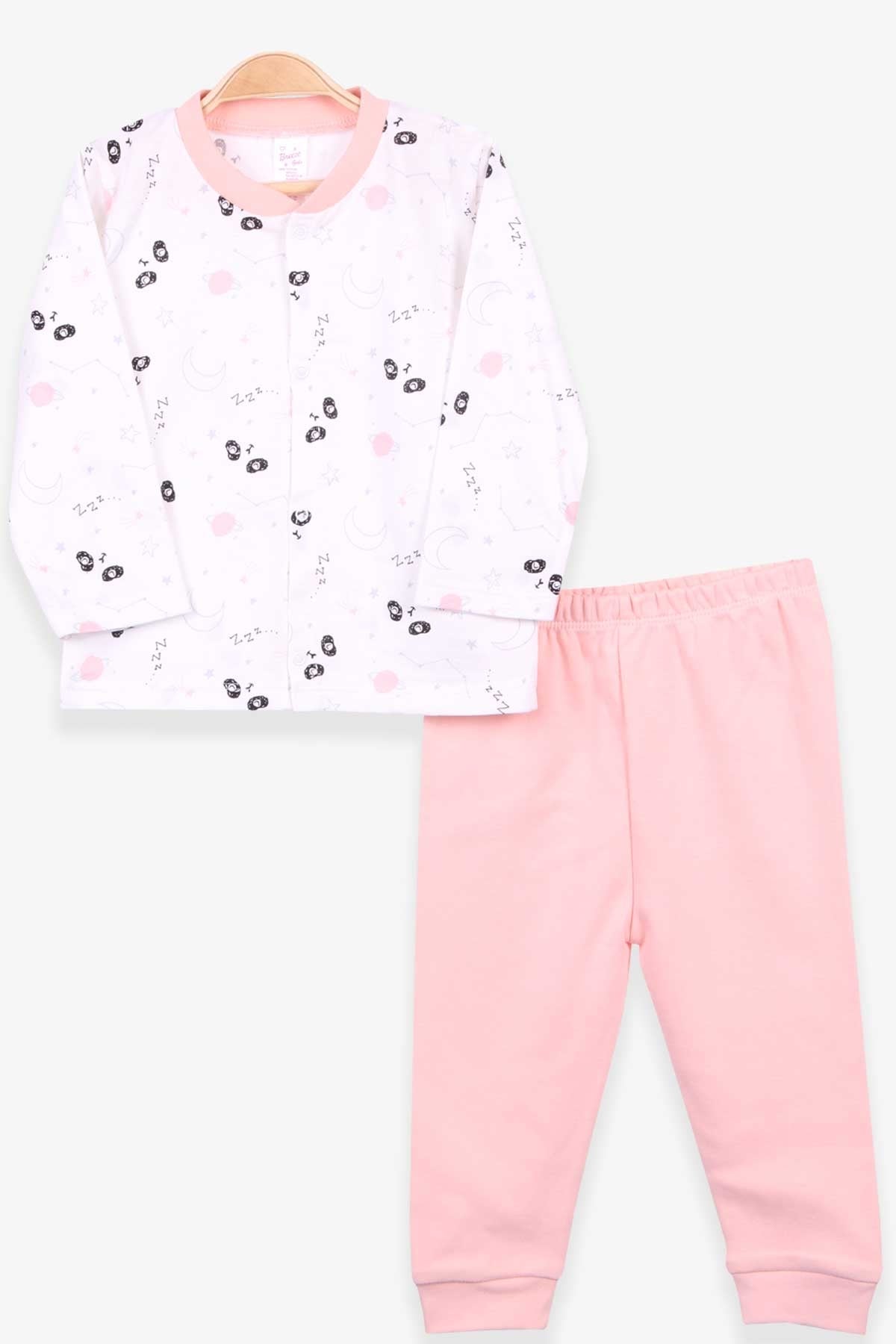 Breeze Kız Bebek Pjama Takımı GeceTemalı Ekru (4 Ay-1 Yaş)