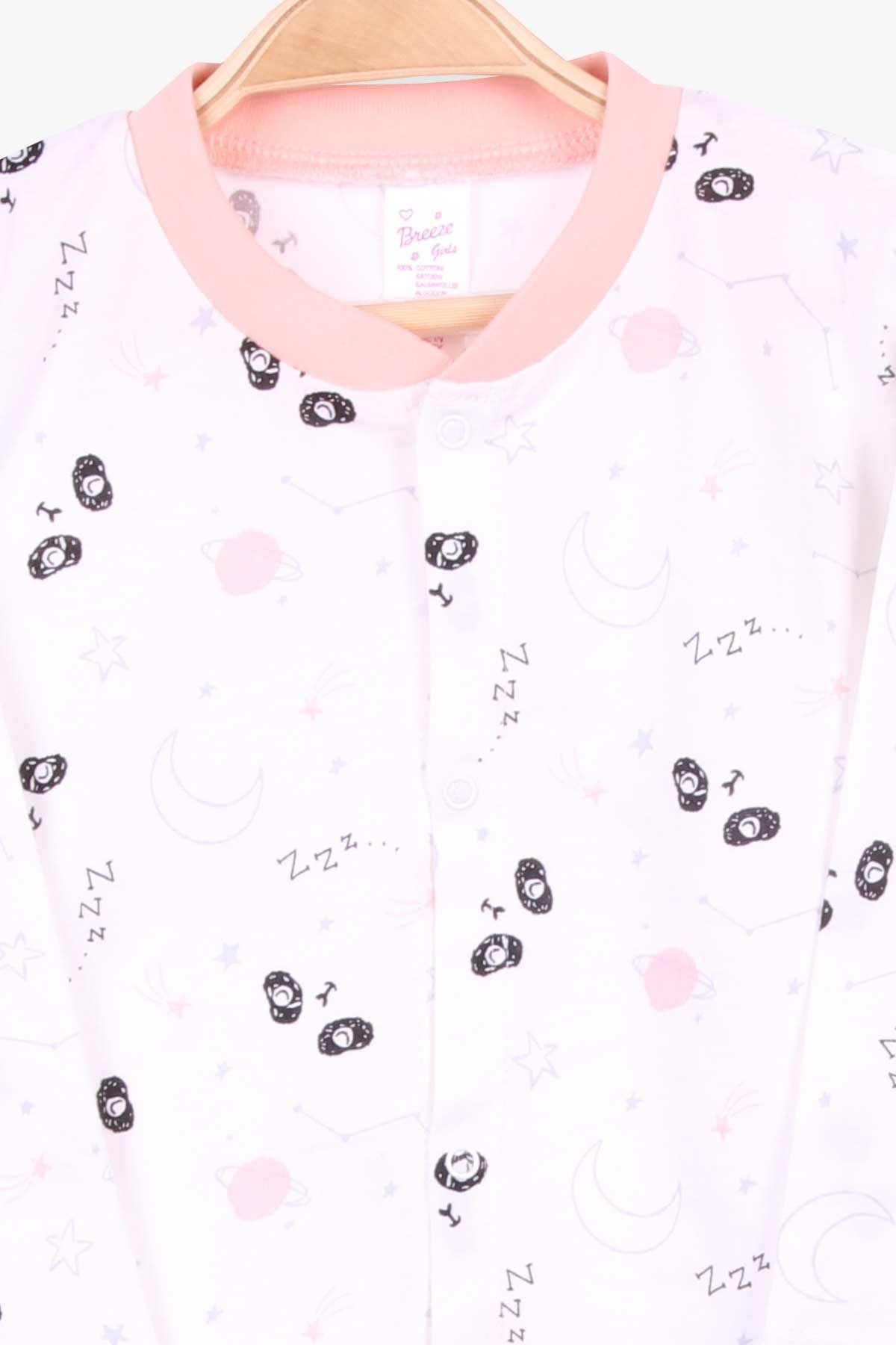 Breeze Kız Bebek Pjama Takımı GeceTemalı Ekru (4 Ay-1 Yaş)