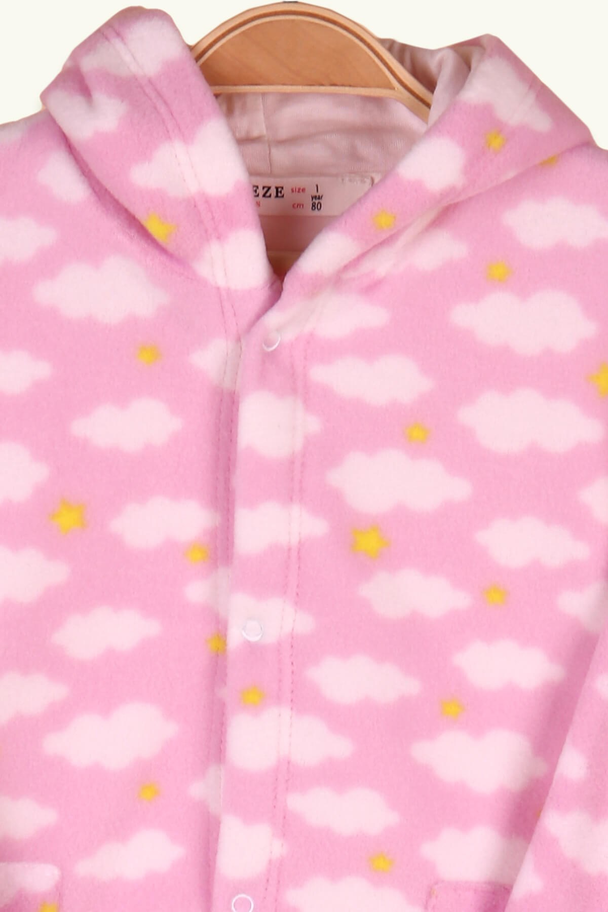 Breeze Kız Bebek Polar Eşofman Takımı Bulutlu Pembe (4 Ay-1 Yaş)