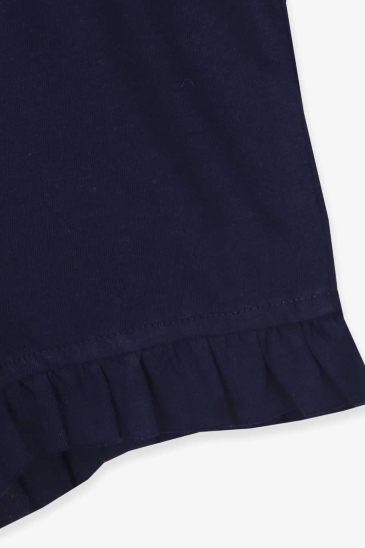 Breeze Kız Bebek Şort Basic Fiyonklu Paçaları Fırfırlı Lacivert (9 Ay-3 Yaş)