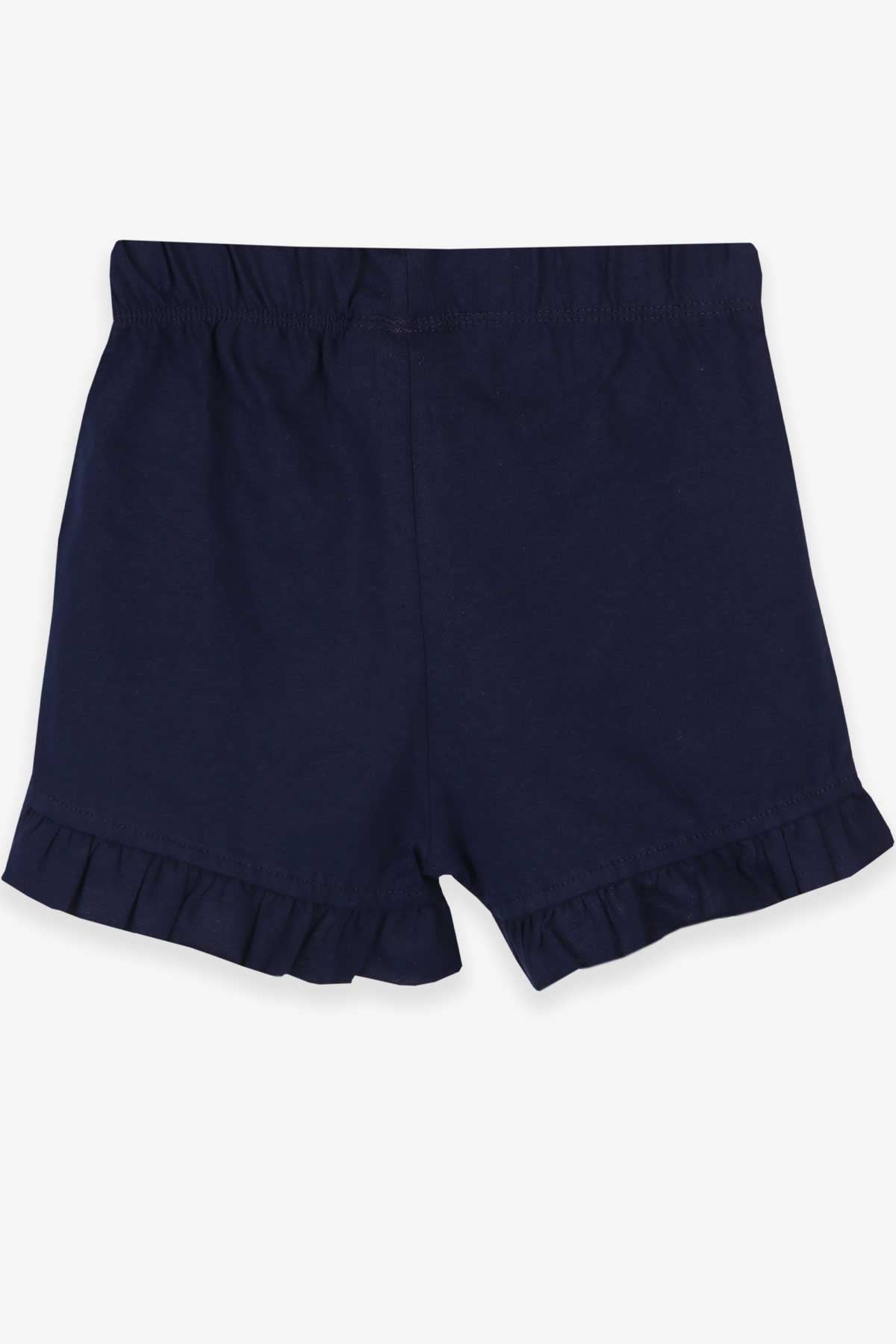Breeze Kız Bebek Şort Basic Fiyonklu Paçaları Fırfırlı Lacivert (9 Ay-3 Yaş)