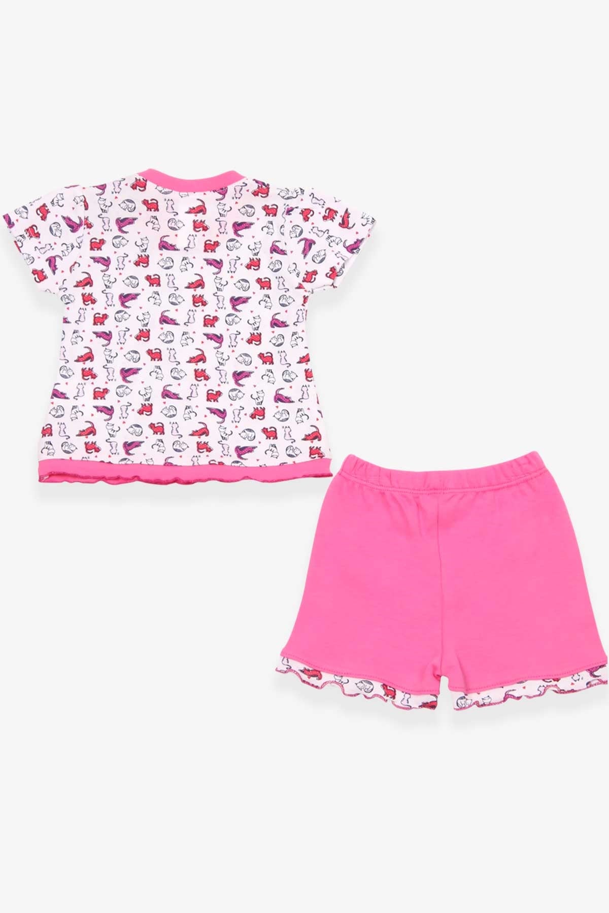 Breeze Kız Bebek Şortlu Takım Kuzucuk Desenli Beyaz (0-3 Ay)