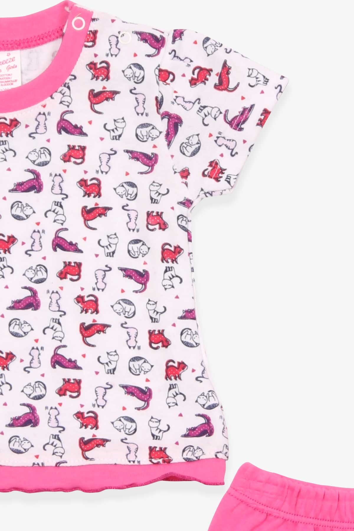 Breeze Kız Bebek Şortlu Takım Kuzucuk Desenli Beyaz (0-3 Ay)