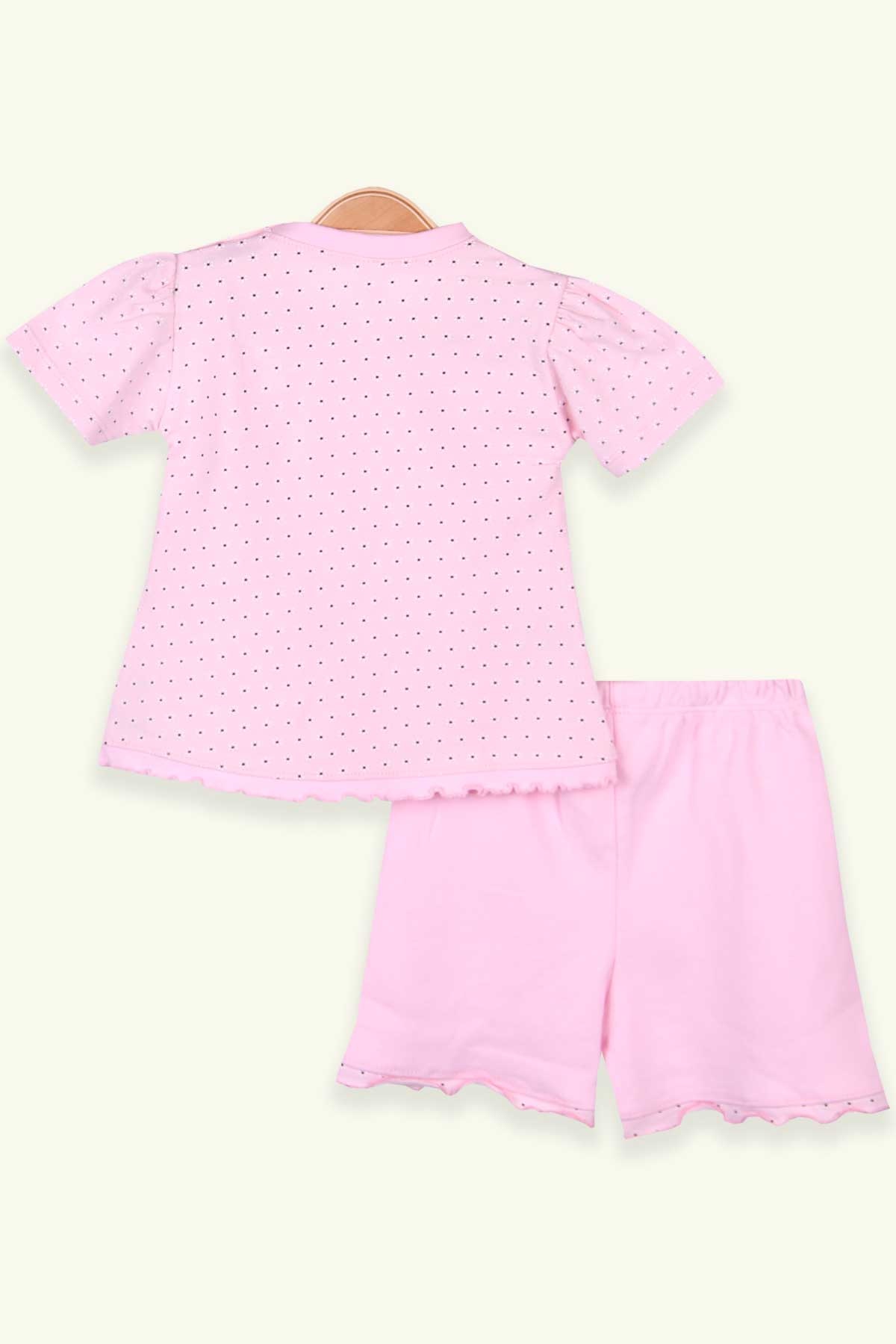 Breeze Kız Bebek Şortlu Takım Papatyalı Pudra (0-3 Ay-9 Ay)
