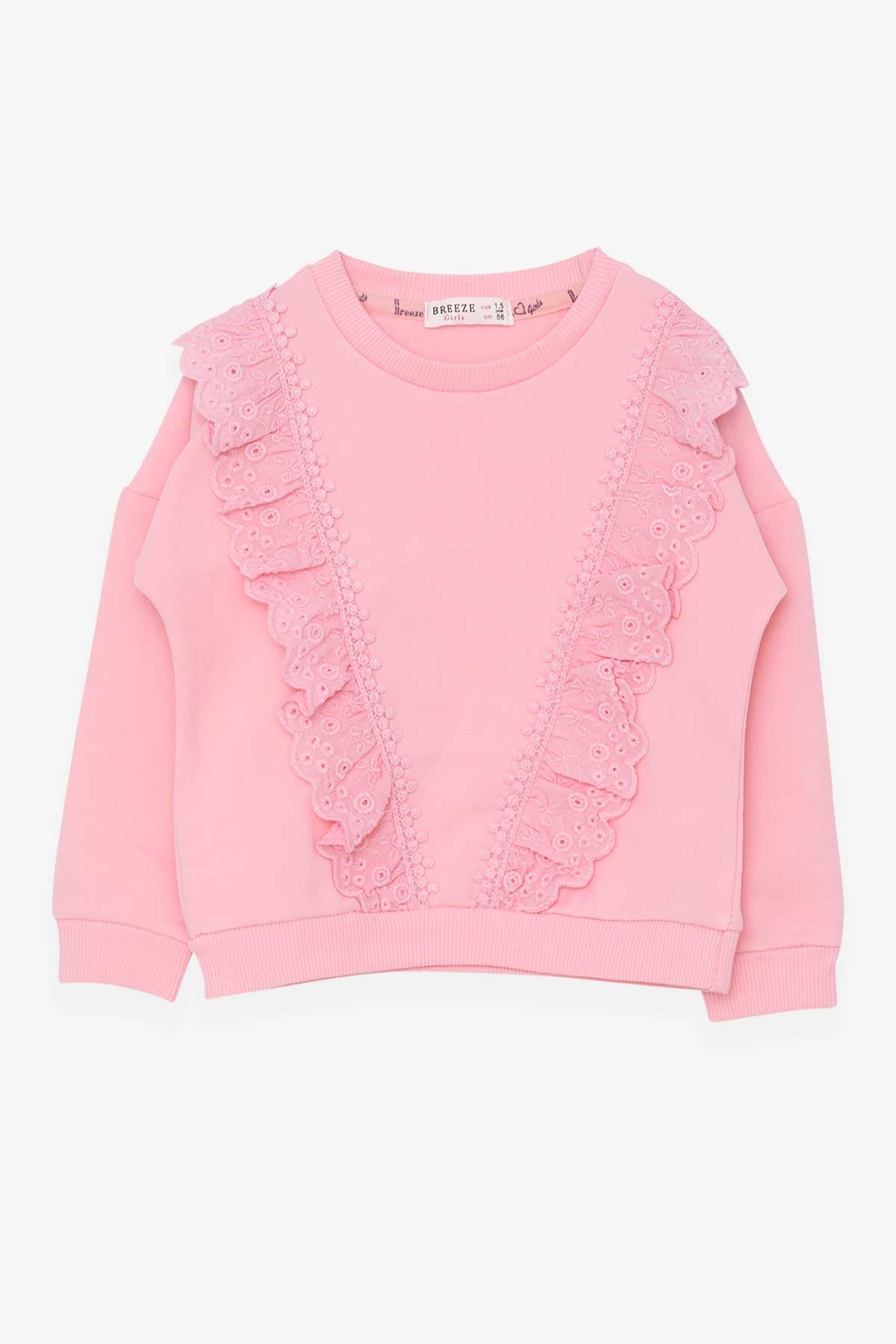 Breeze Kız Bebek Sweatshirt Güpürlü Pudra (1.5 Yaş)
