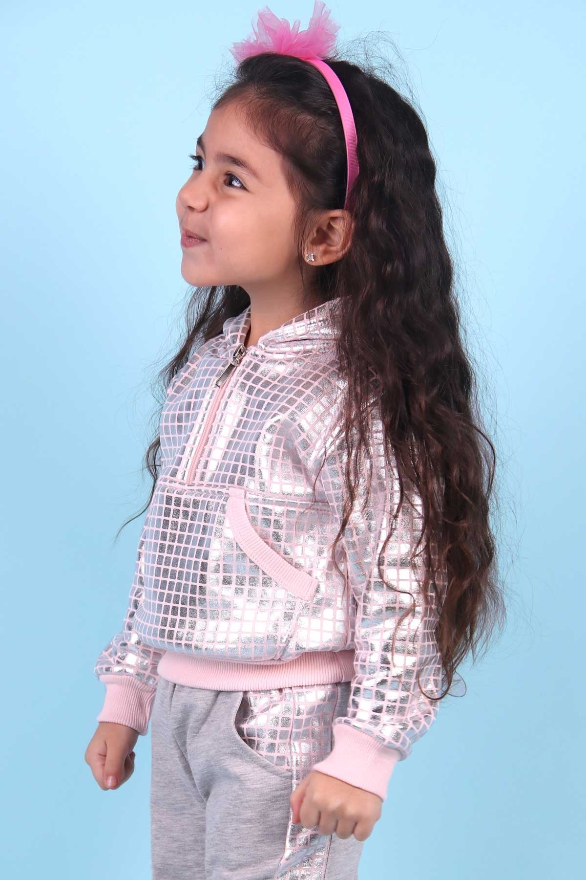 Breeze Kız Bebek Sweatshirt Kanguru Cepli Pudra (1.5-2 Yaş)