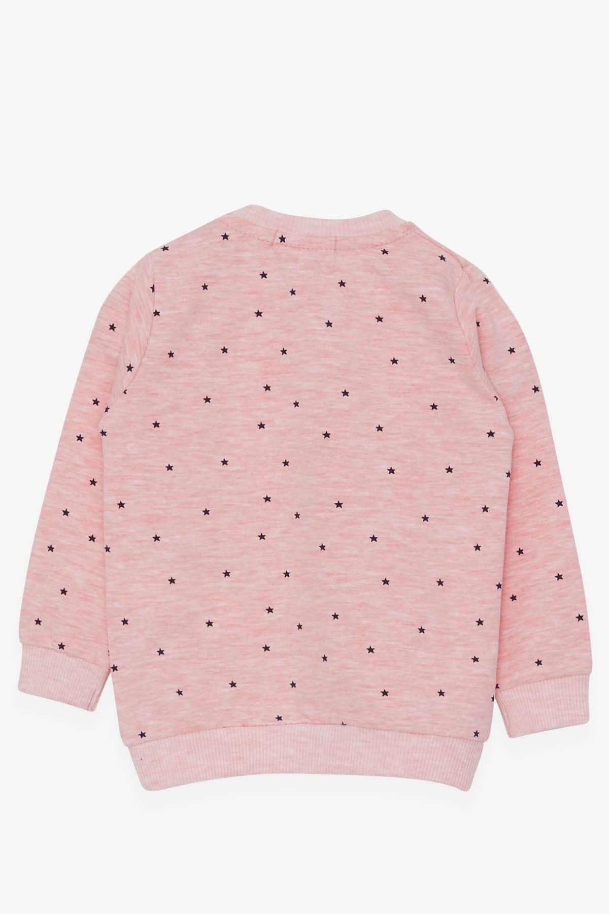 Breeze Kız Bebek Sweatshirt Mutlu Kedicikler Somon Melanj (4 Ay-1.5 Yaş)