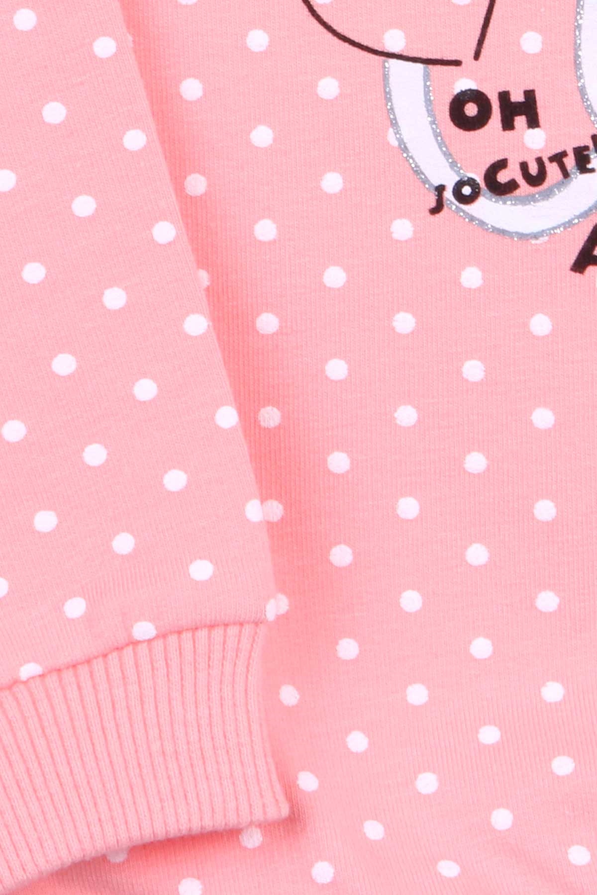 Breeze Kız Bebek Sweatshirt Puantiyeli Somon (6 Ay-2 Yaş)