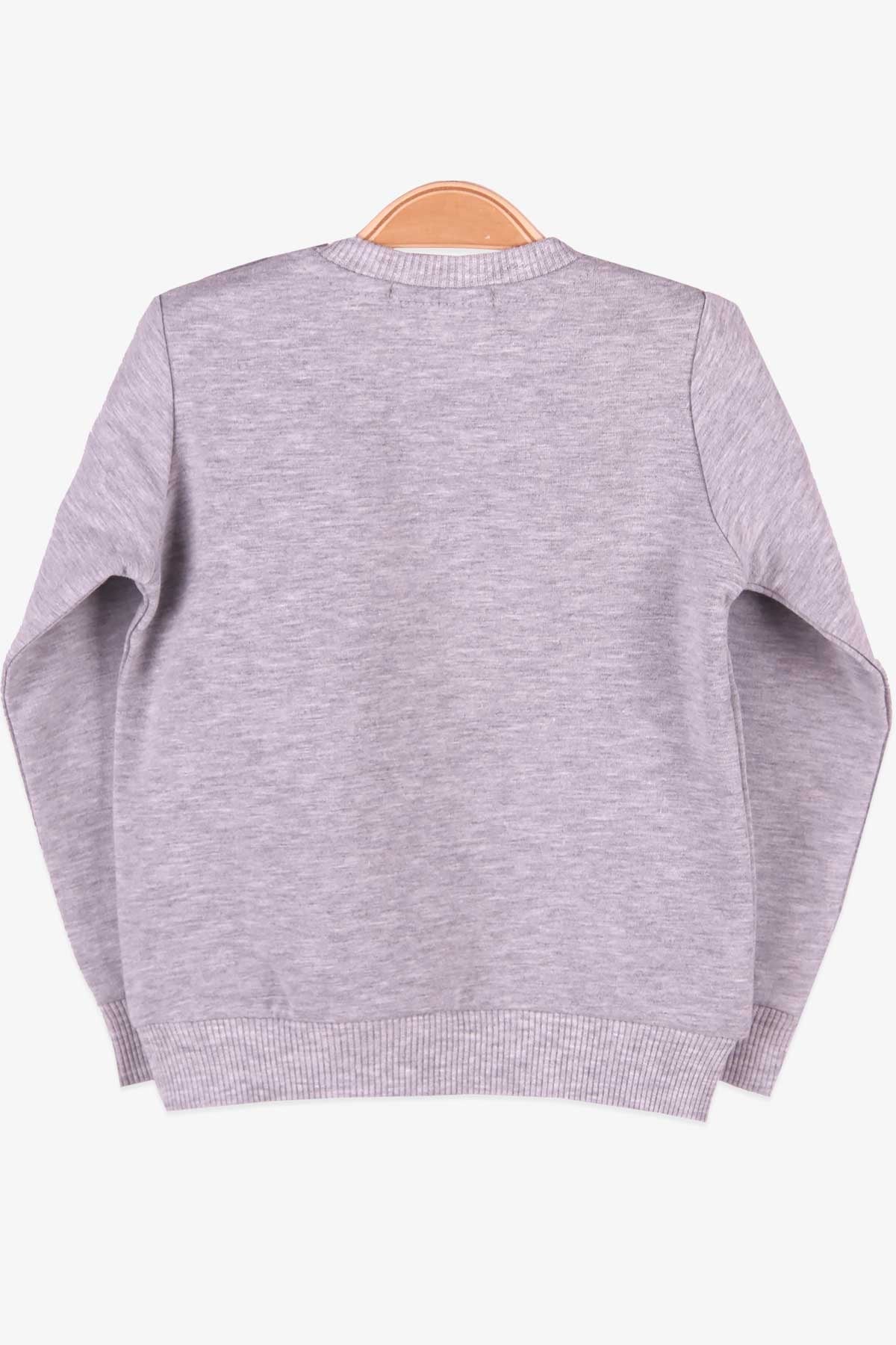 Breeze Kız Bebek Sweatshirt Simli Baskılı Gri (1.5 Yaş)