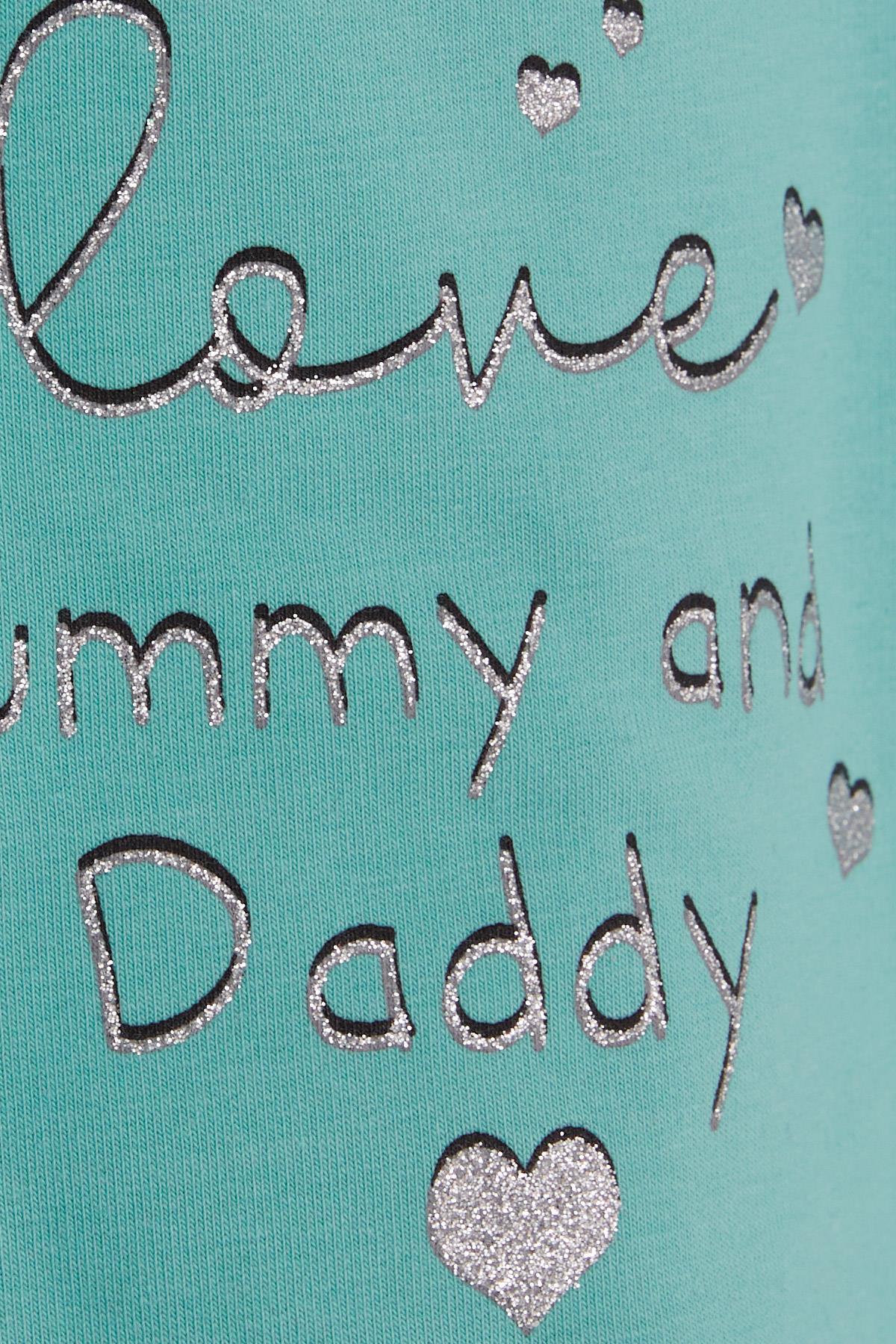 Breeze Kız Bebek Sweatshirt Simli Yazı Baskılı Mint Yeşili (9 Ay-3 Yaş)