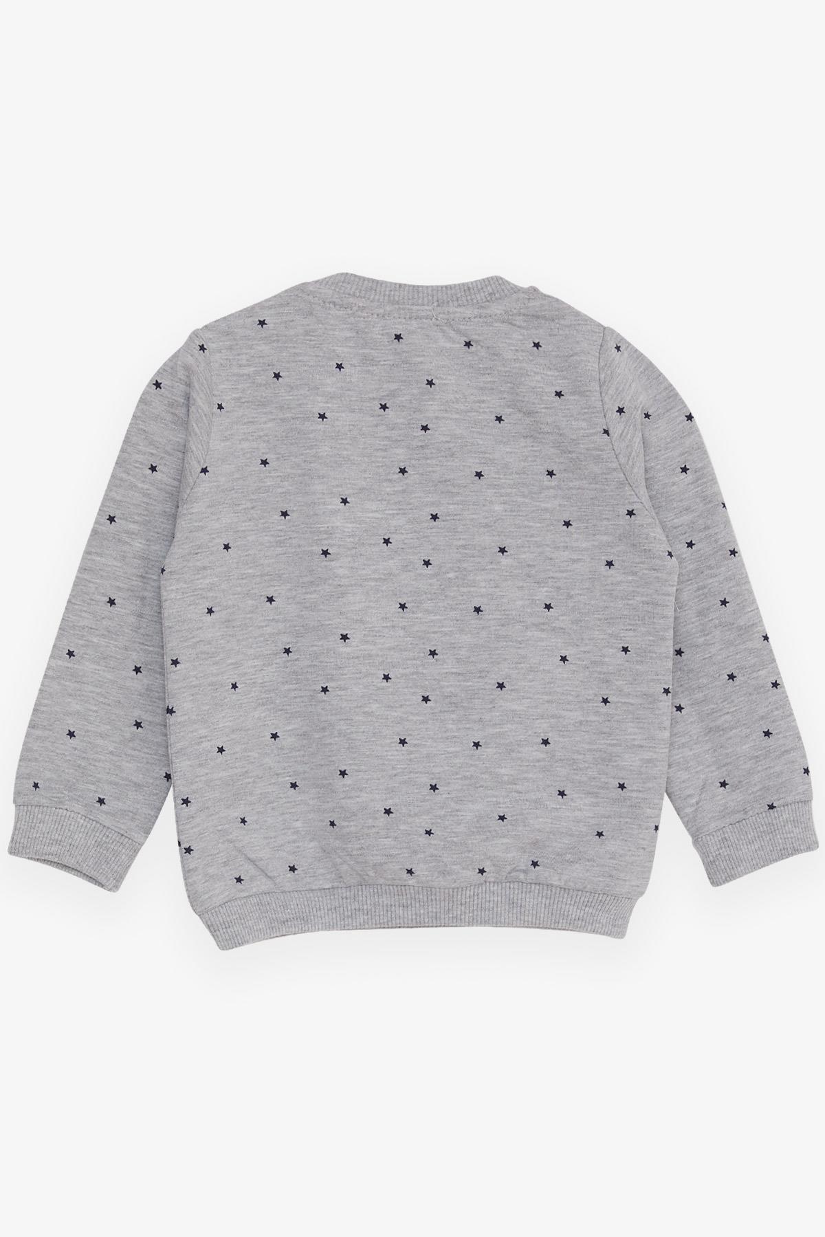 Breeze Kız Bebek Sweatshirt Unicorn Baskılı Gri Melanj (4 Ay-1.5 Yaş)