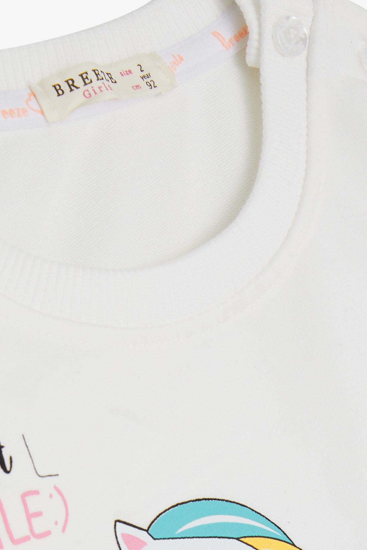 Breeze Kız Bebek Sweatshirt Unicorn Ekru (2 Yaş)