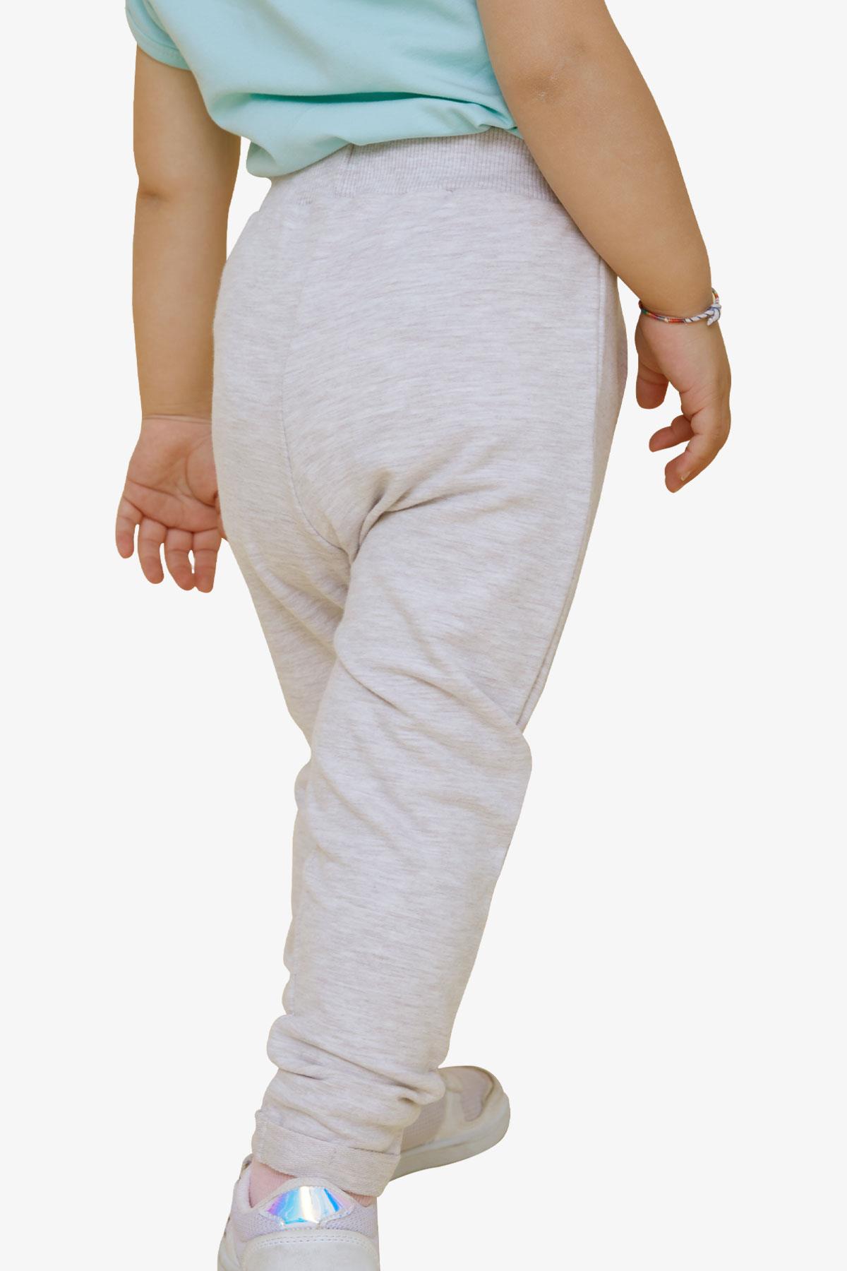 Breeze Kız Bebek Tayt Pantolon Tavşan Nakışlı Bej Melanj (9 Ay-3 Yaş)