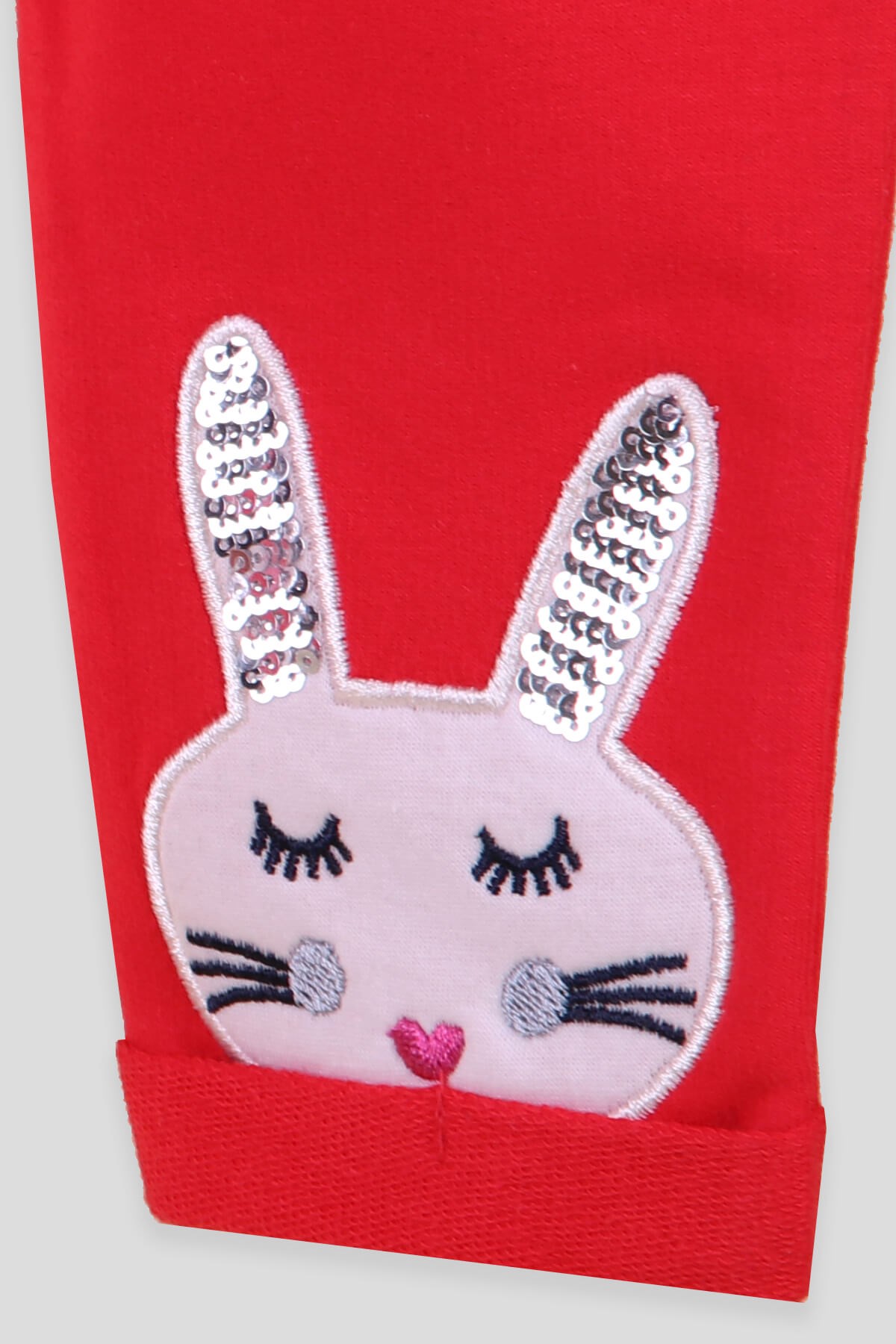 Breeze Kız Bebek Tayt Takım Tavşanlı Beyaz-Kırmızı (9 Ay)