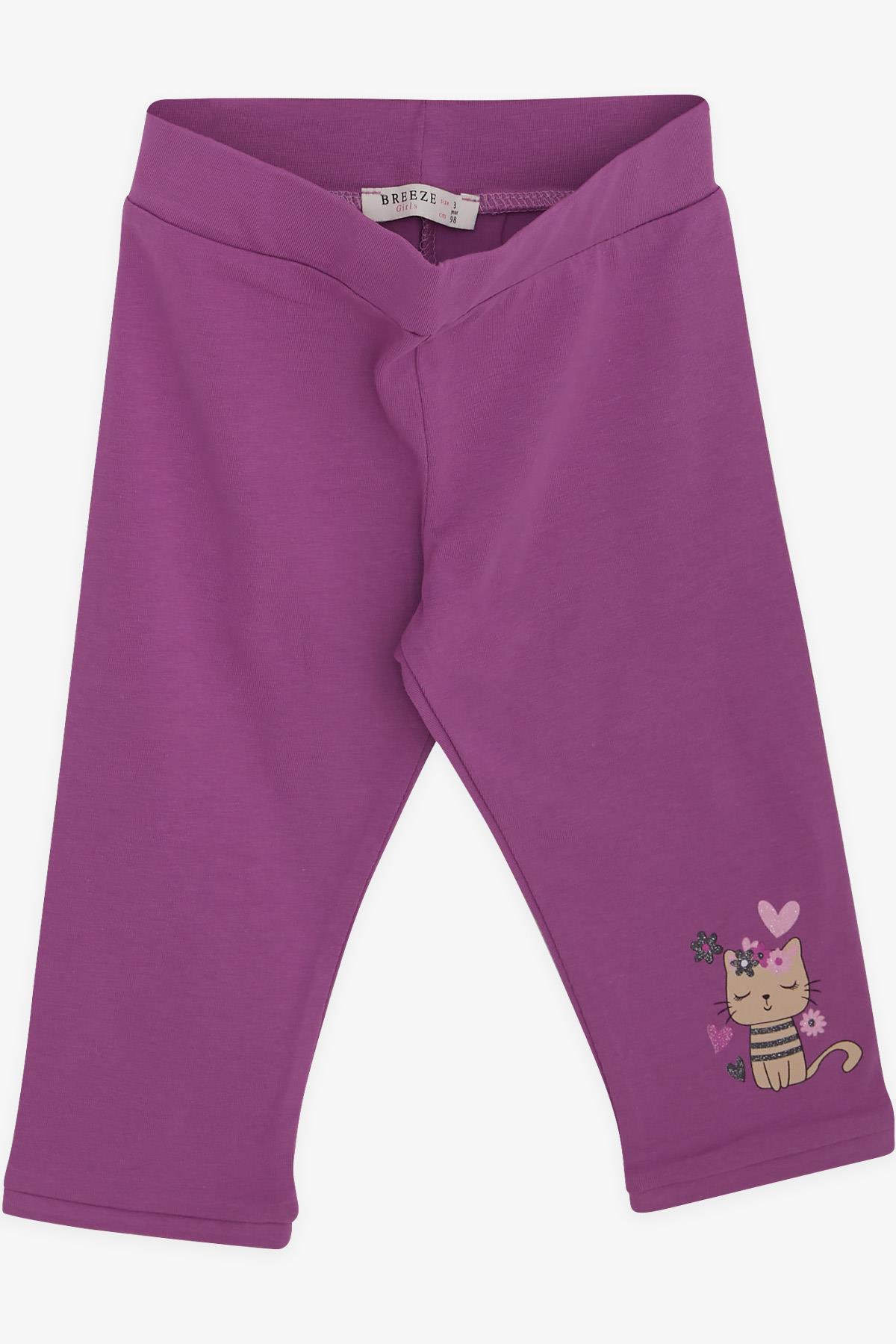 Breeze Kız Bebek Taytlı Takım Baskılı Açık Gri Melanj (1 Yaş)