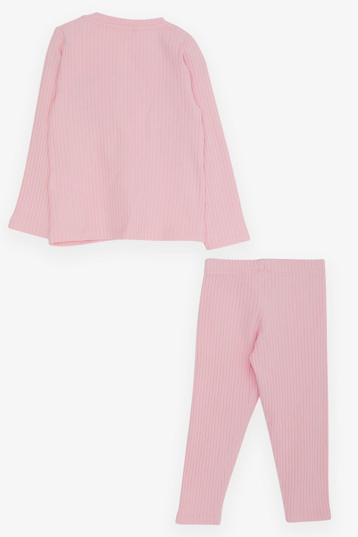 Breeze Kız Bebek Taytlı Takım Bebek Ayıcık Nakışlı Pembe (9 Ay-3 Yaş)