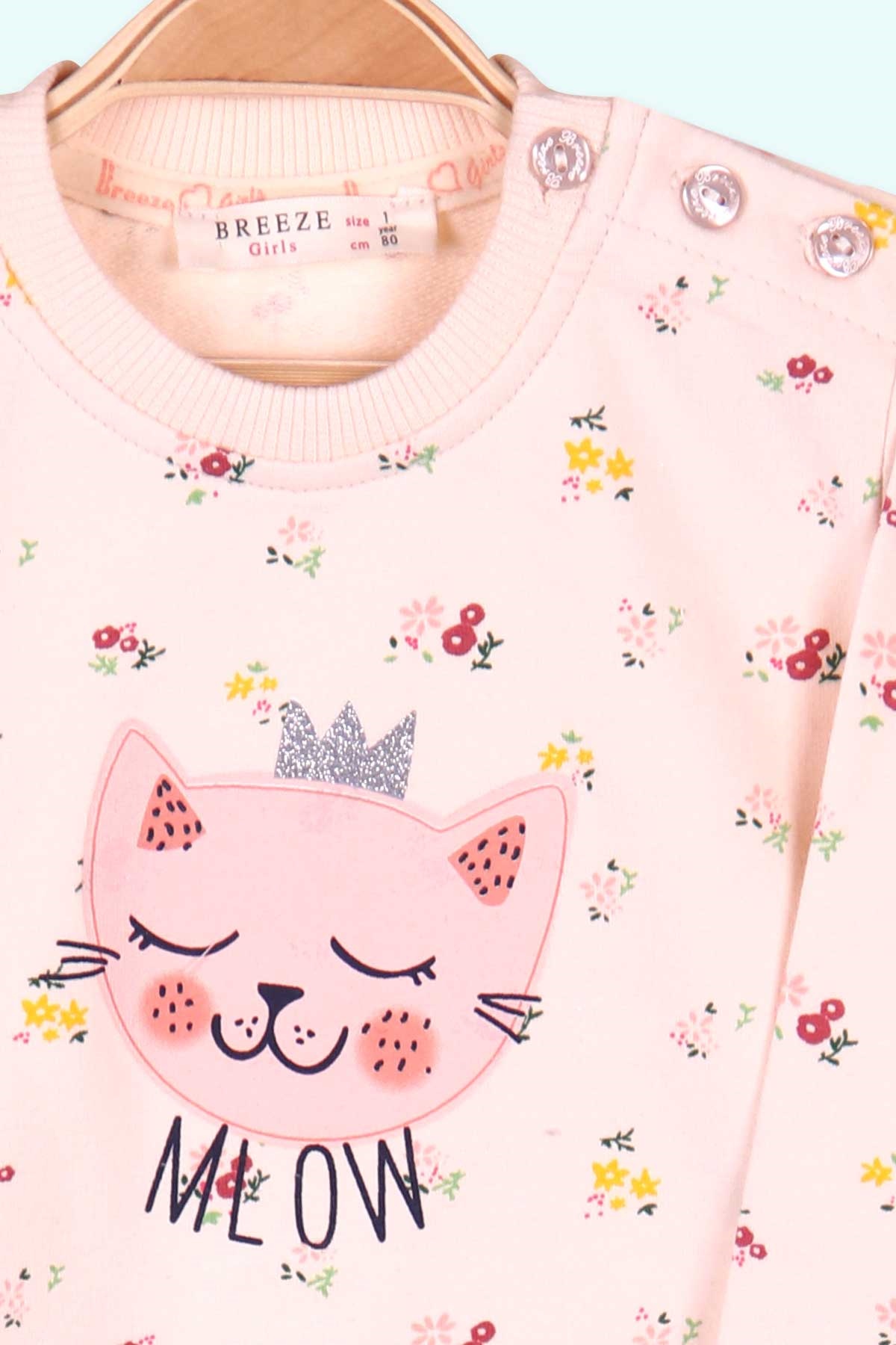 Breeze Kız Bebek Taytlı Takım Çiçekli Krem (6 Ay-2 Yaş)