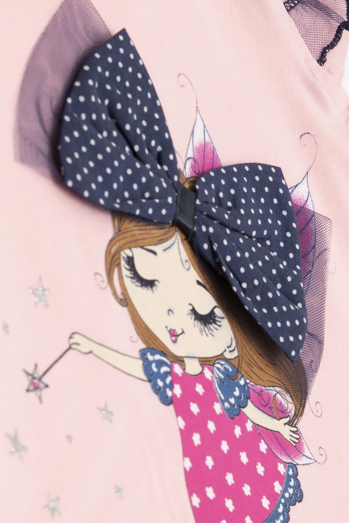 Breeze Kız Bebek Taytlı Takım Kız Baskılı Bandanalı Pembe (6 Ay-2 Yaş)