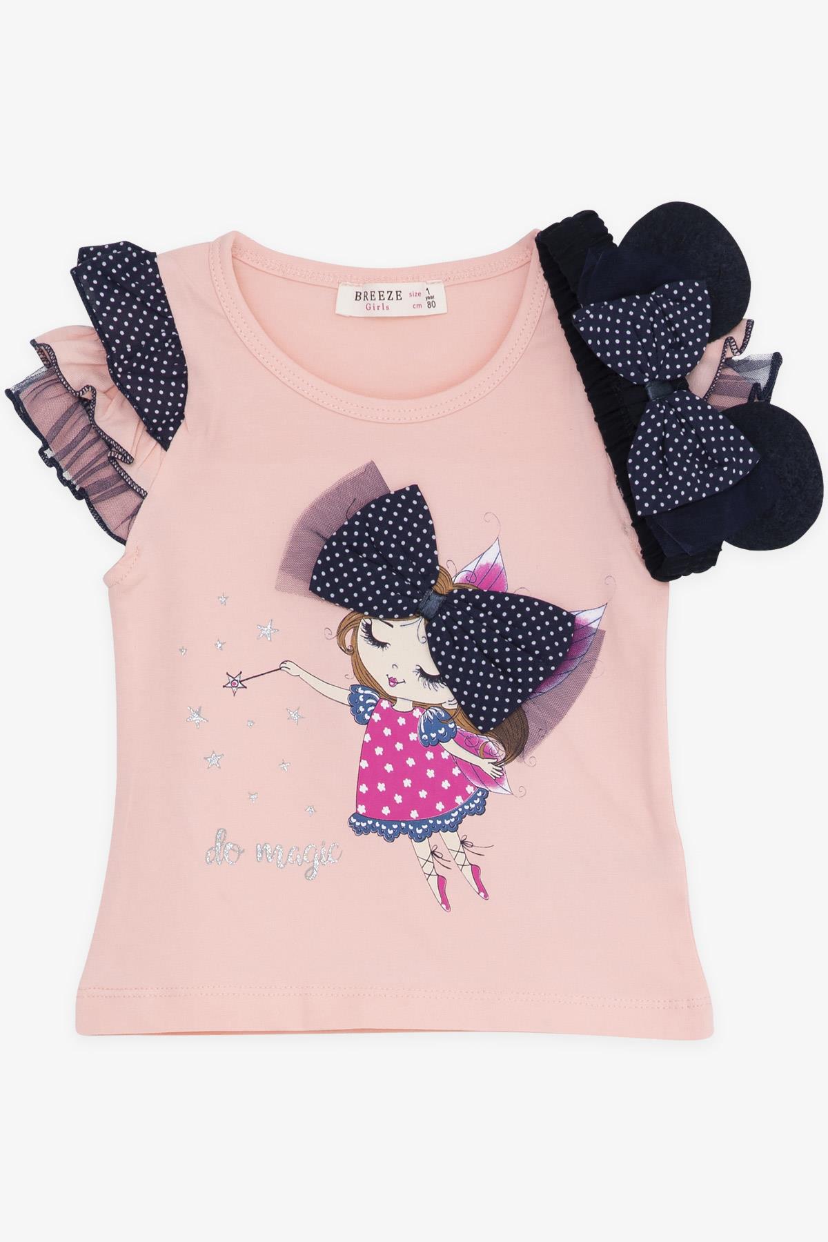 Breeze Kız Bebek Taytlı Takım Kız Baskılı Bandanalı Somon (6 Ay-2 Yaş)