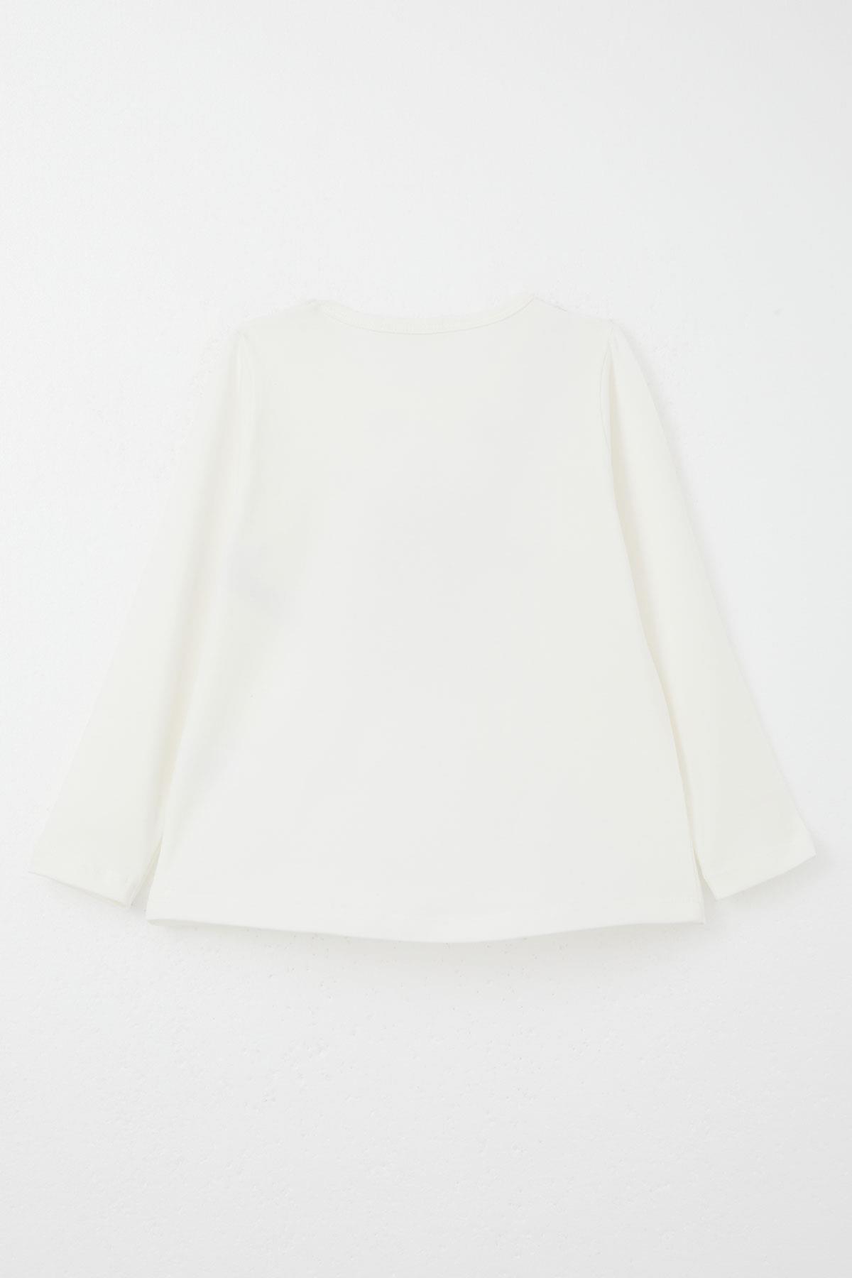 Breeze Kız Bebek Taytlı Takım Mutlu Tavşancık Baskılı Kalpli Ekru (9 Ay-3 Yaş)