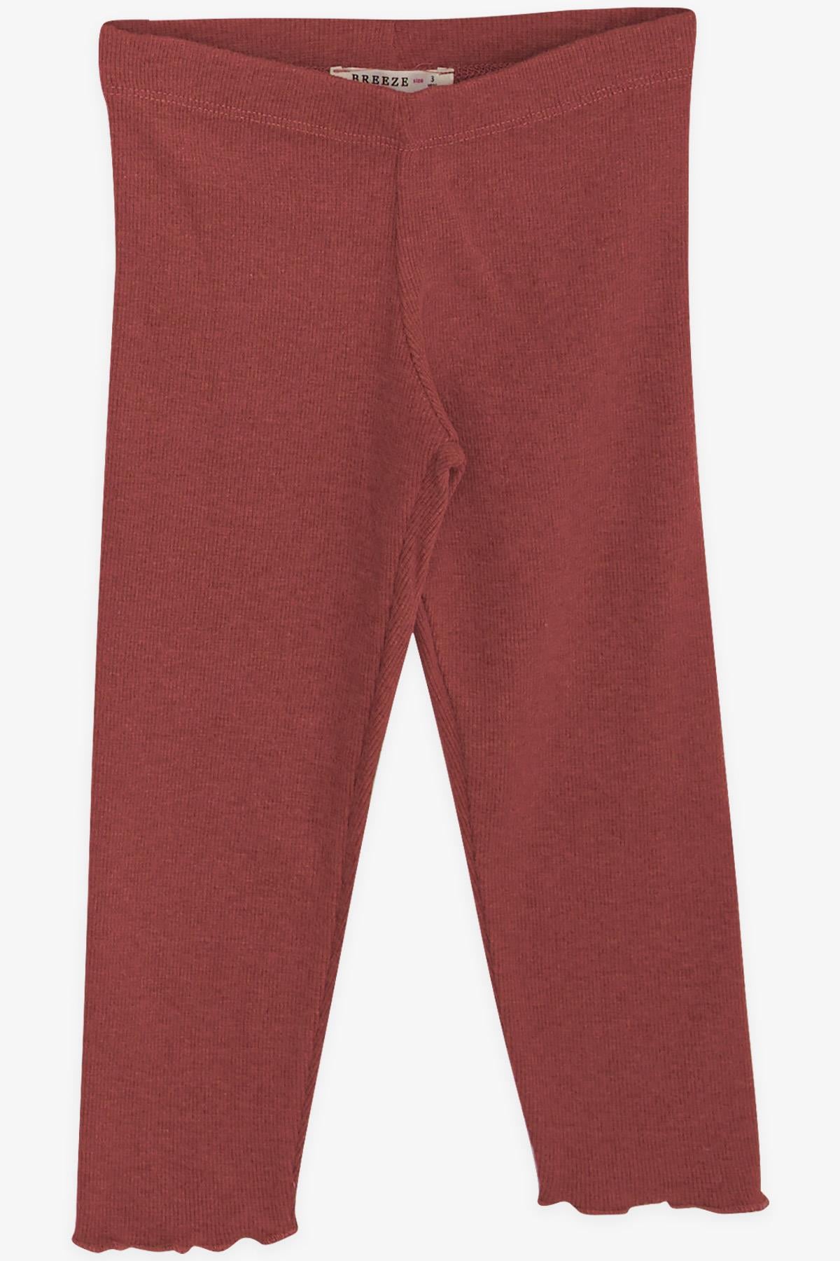 Breeze Kız Bebek Taytlı Takım Pullu Yazı Baskılı Kiremit (9 Ay-3 Yaş)