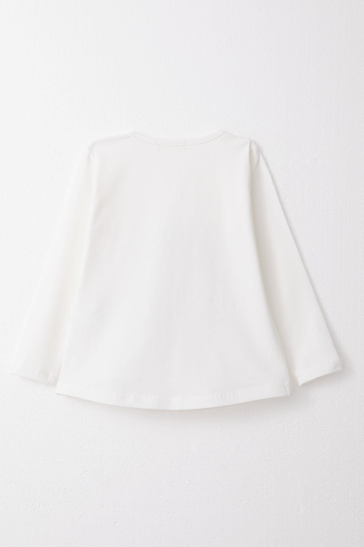 Breeze Kız Bebek Taytlı Takım Sevimli Dostlar Temalı Ayıcık Baskılı Beyaz (9 Ay-3 Yaş)