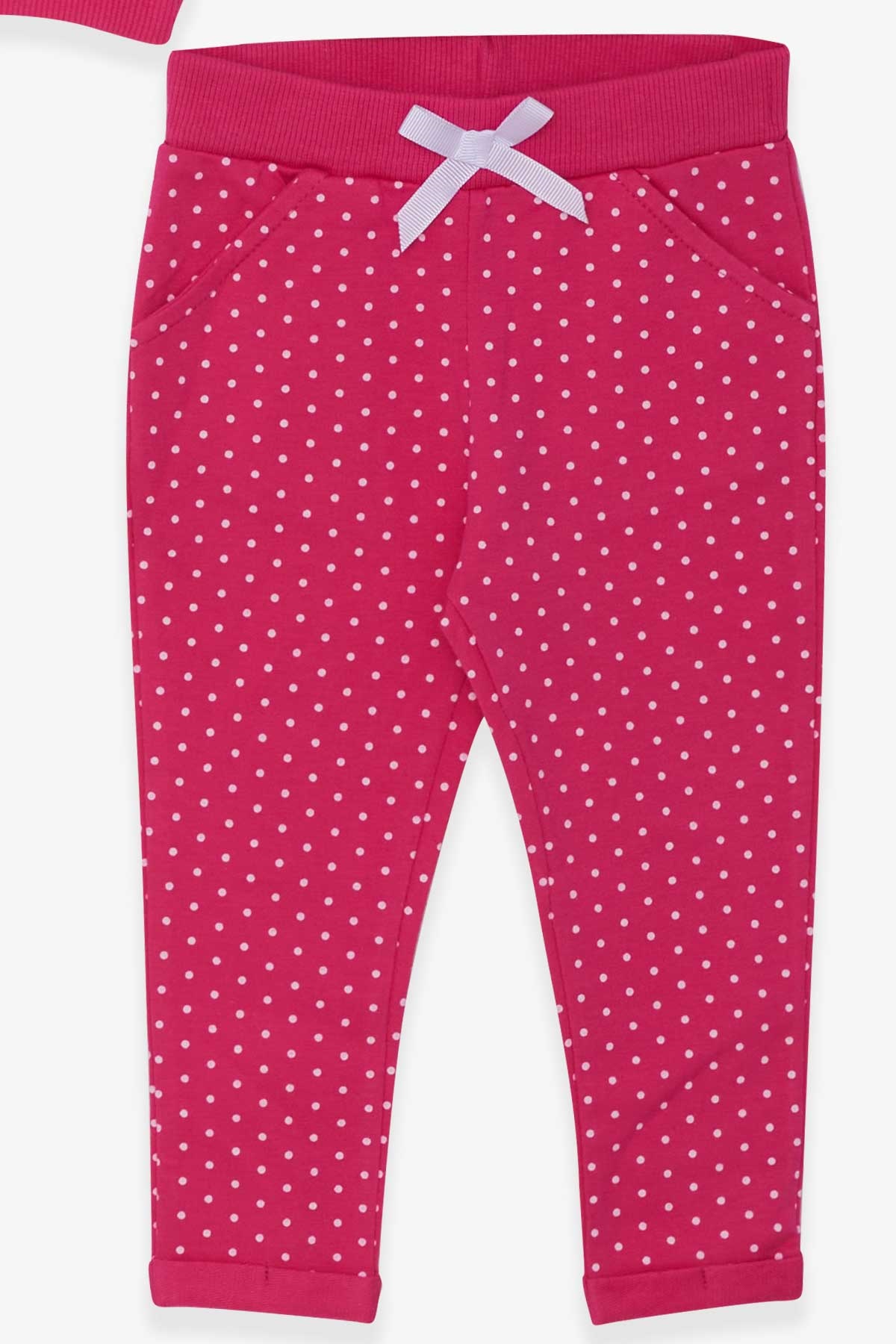 Breeze Kız Bebek Taytlı Takım Simli Puantiye Baskılı Fuşya (9 Ay-3 Yaş)