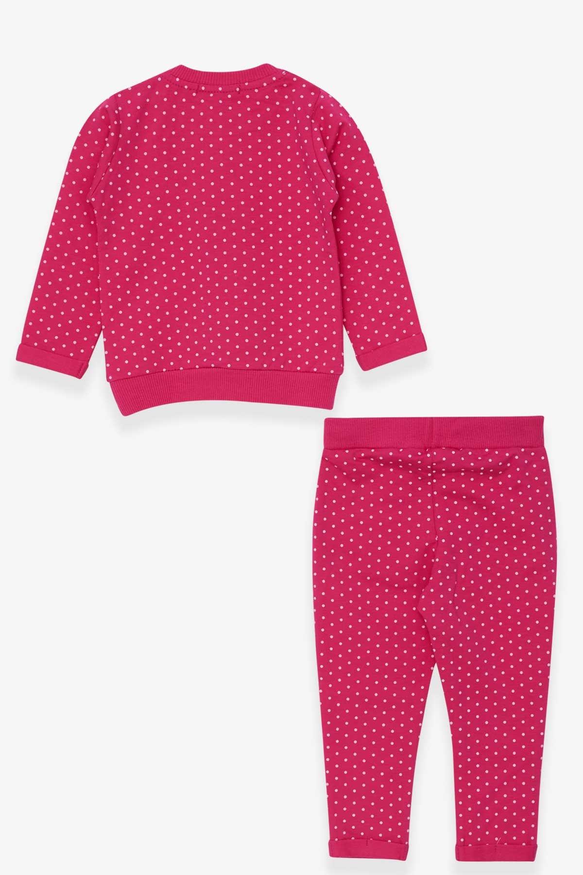 Breeze Kız Bebek Taytlı Takım Simli Puantiye Baskılı Fuşya (9 Ay-3 Yaş)