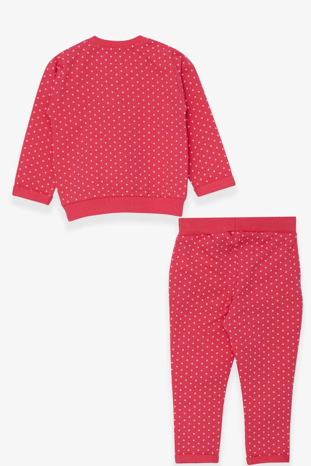Breeze Kız Bebek Taytlı Takım Simli Puantiye Baskılı Pembe (9 Ay-3 Yaş)