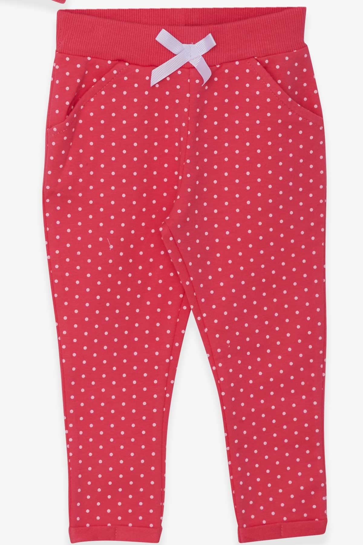 Breeze Kız Bebek Taytlı Takım Simli Puantiye Baskılı Pembe (9 Ay-3 Yaş)
