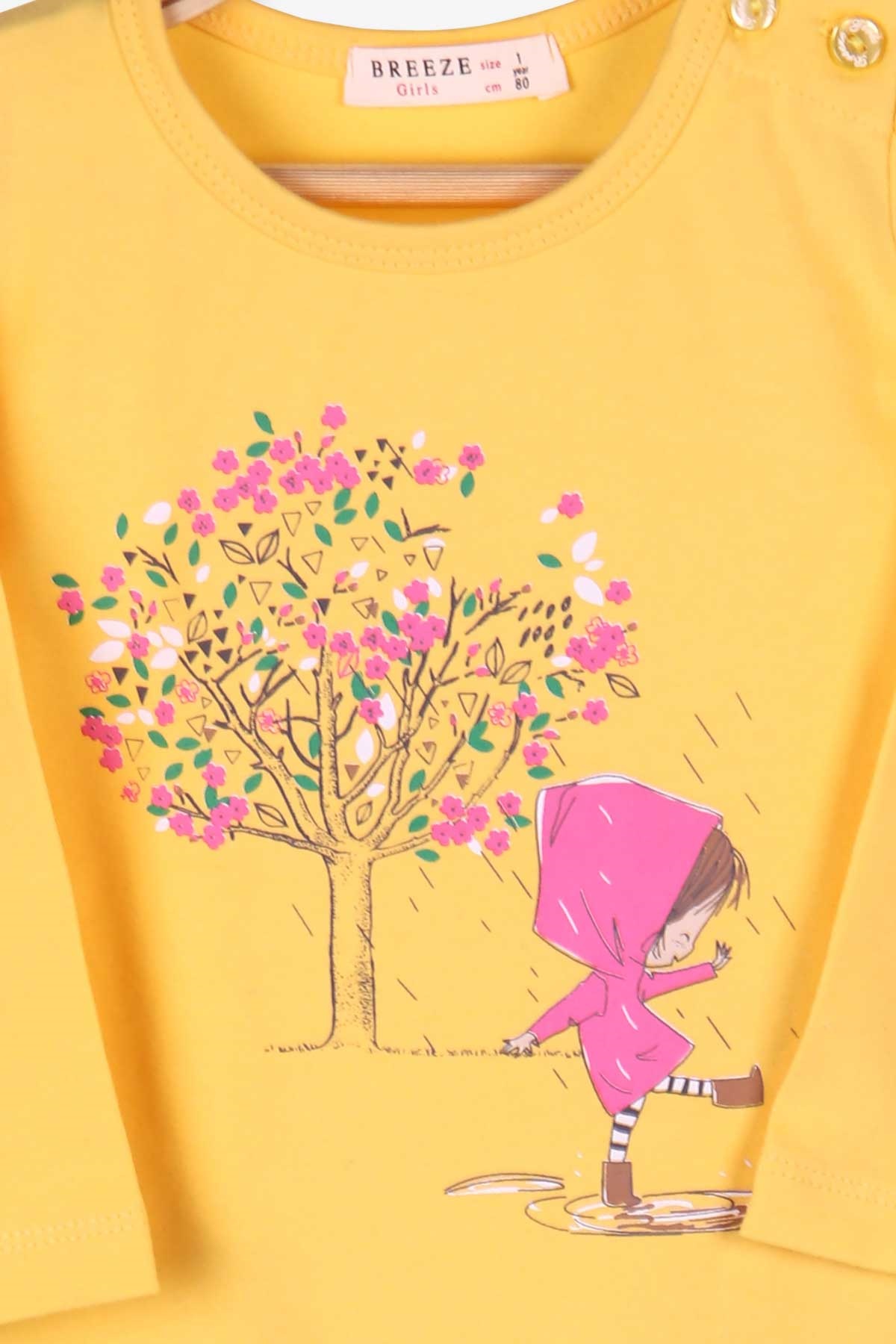 Breeze Kız Bebek Taytlı Takım Sonbahar Temalı Sarı (1 Yaş)