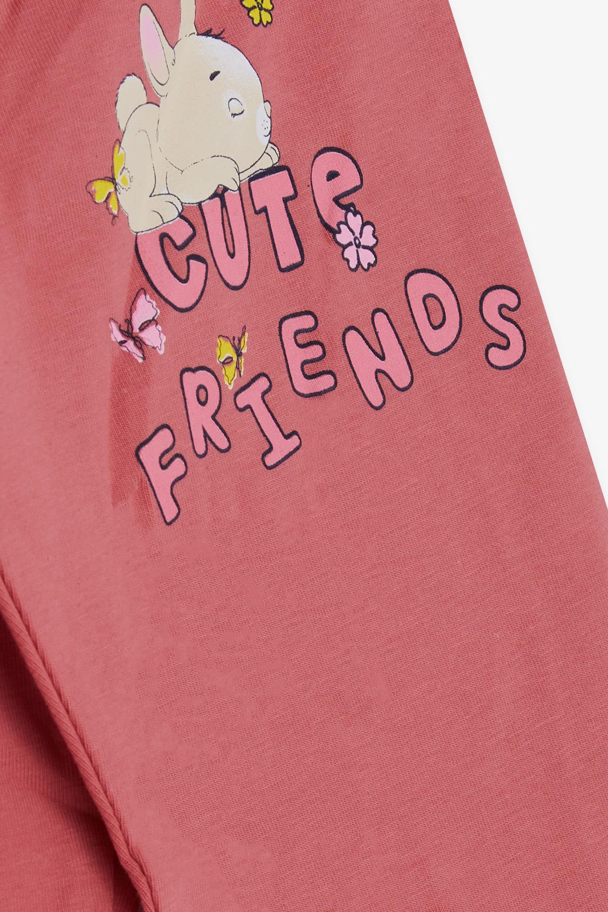 Breeze Kız Bebek Taytlı Takım Tavşan Baskılı Ekru (9 Ay-3 Yaş)